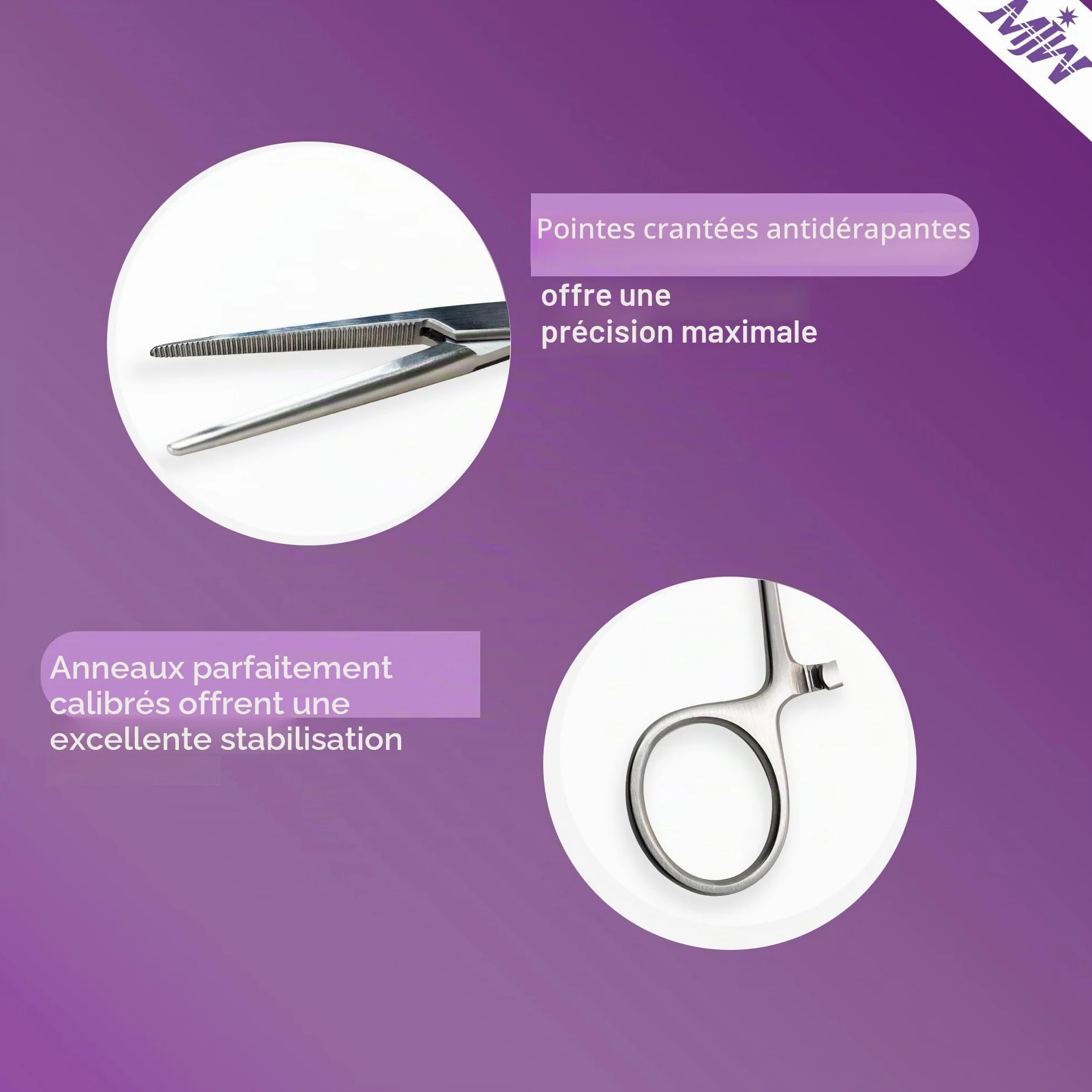 Pince hémostatique en acier inoxydable MJW pour bijoux, pêche et soins animaux