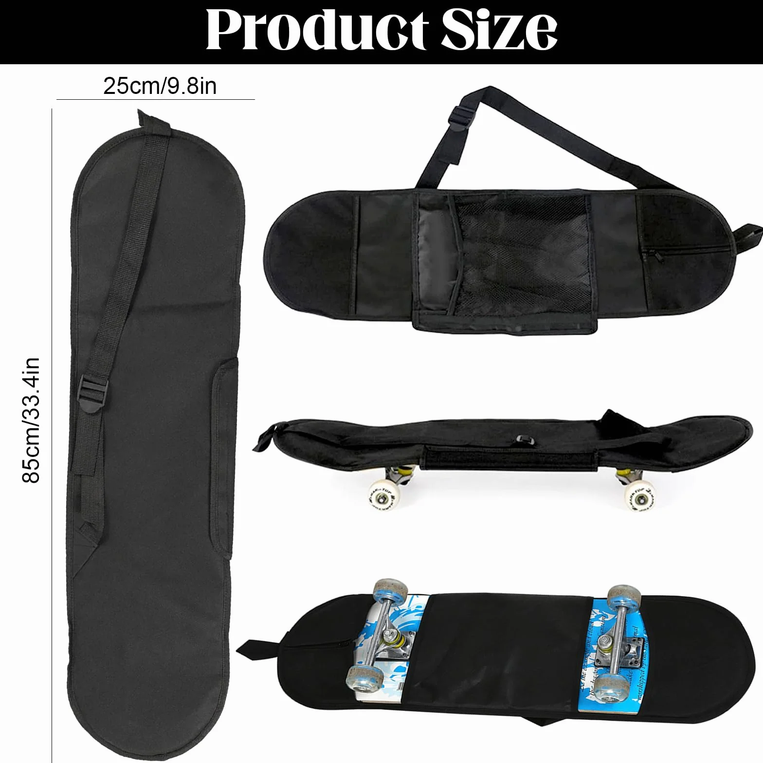Longboard Housse Sac de Transport pour Planches à roulettes sous 31,4 Pouces