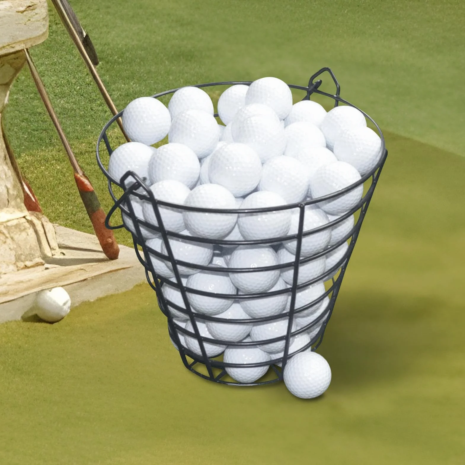 Panier de rangement de balle de golf - Seau pour 100 balles, récipient en fil, grande capacité