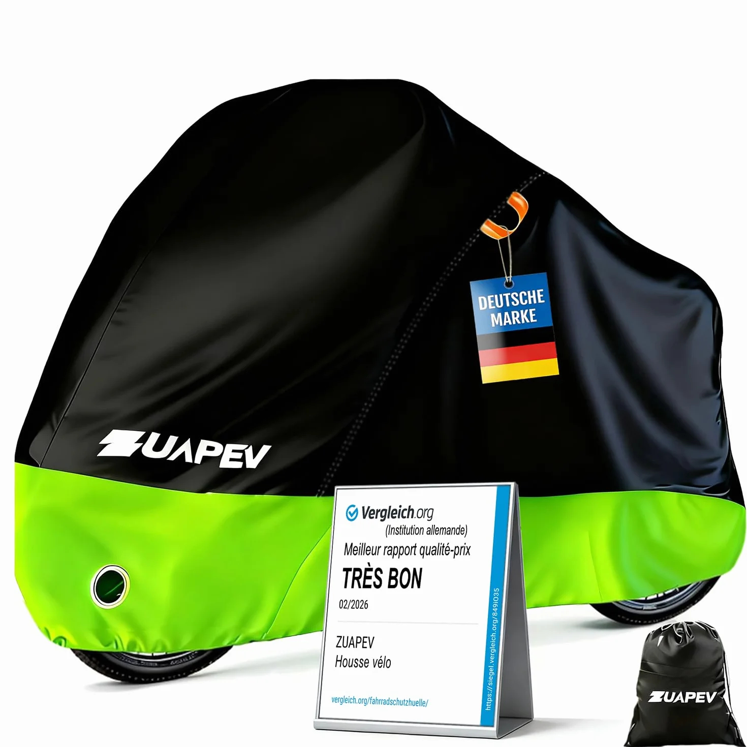 ZUAPEV Housse Velo Exterieur Impermeable 210D Bâche Protection Pluie Couverture 1 Vélo Course Route VTT Electrique Ville Enfant