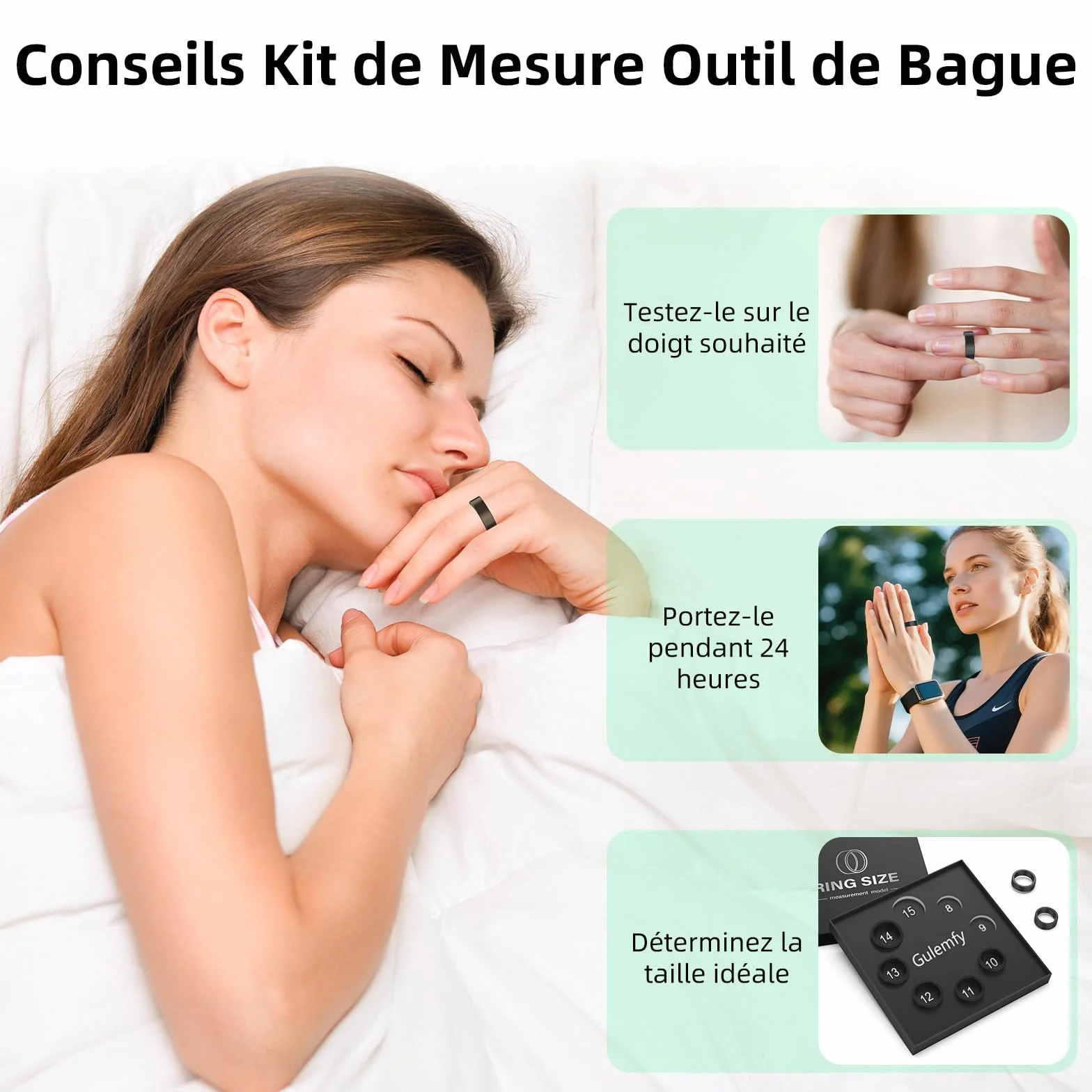 Smart Ring 2026 avec Écran LED, IP68 Étanche, Tracker Santé Fitness Fréquence Cardiaque SpO2 HRV Sommeil Stress, Compatible iOS Android