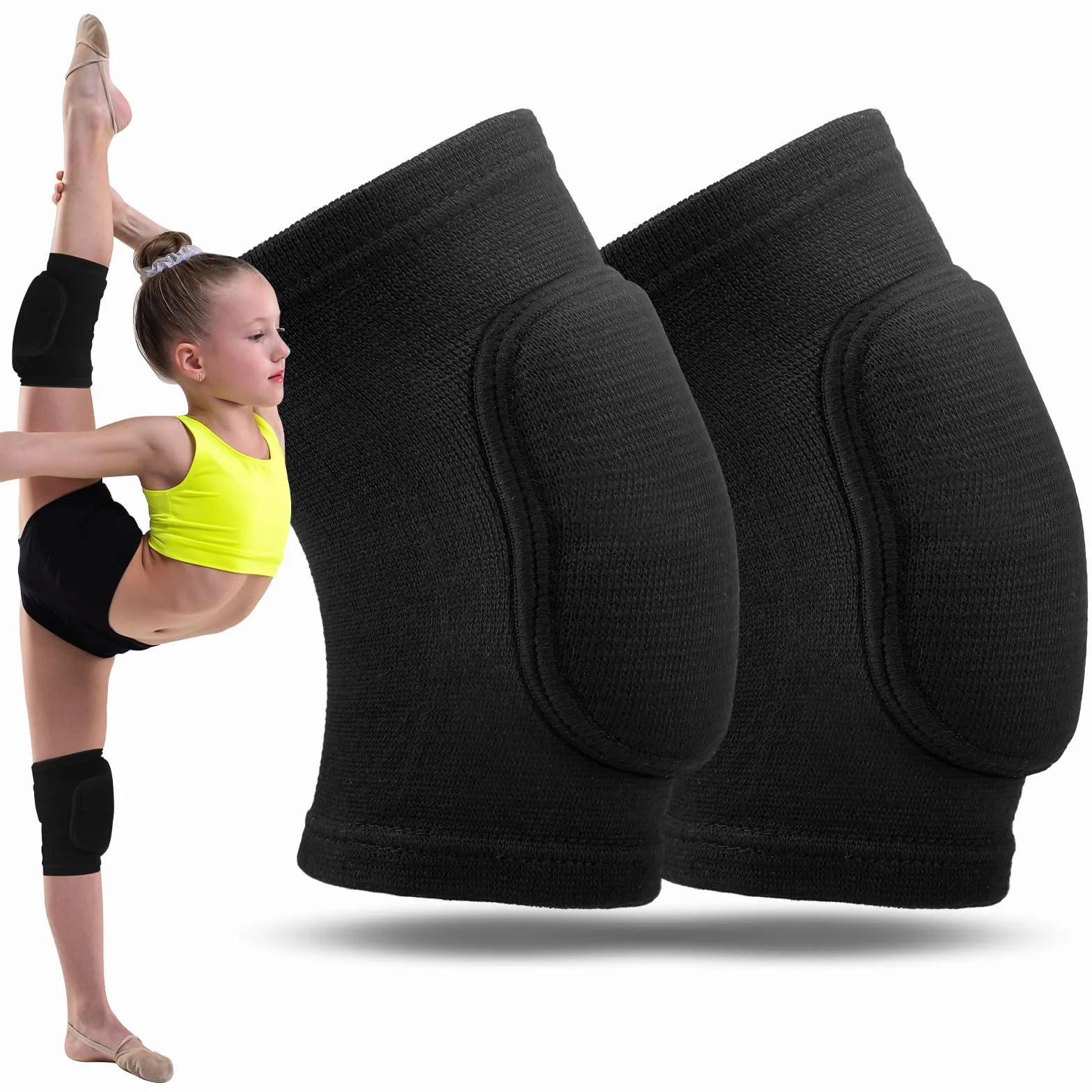 Genouillère Sport Enfants Antidérapante Rembourrée Mousse Volleyball Danse Skateboard Basket-ball Football Taille S 25-45kg