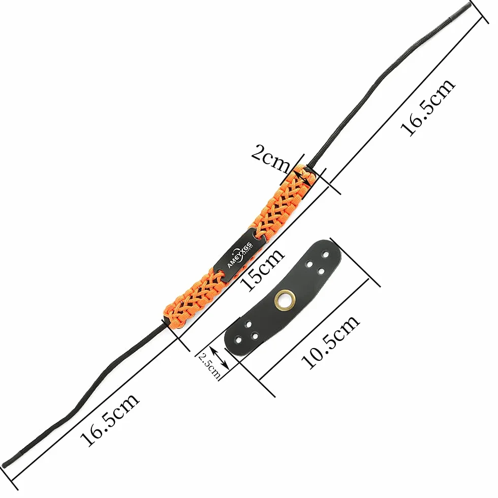 Écharpe de Poignet d'Arc de Tir à l'Arc en Cuir Tressé Réglable avec Œillet en Métal
