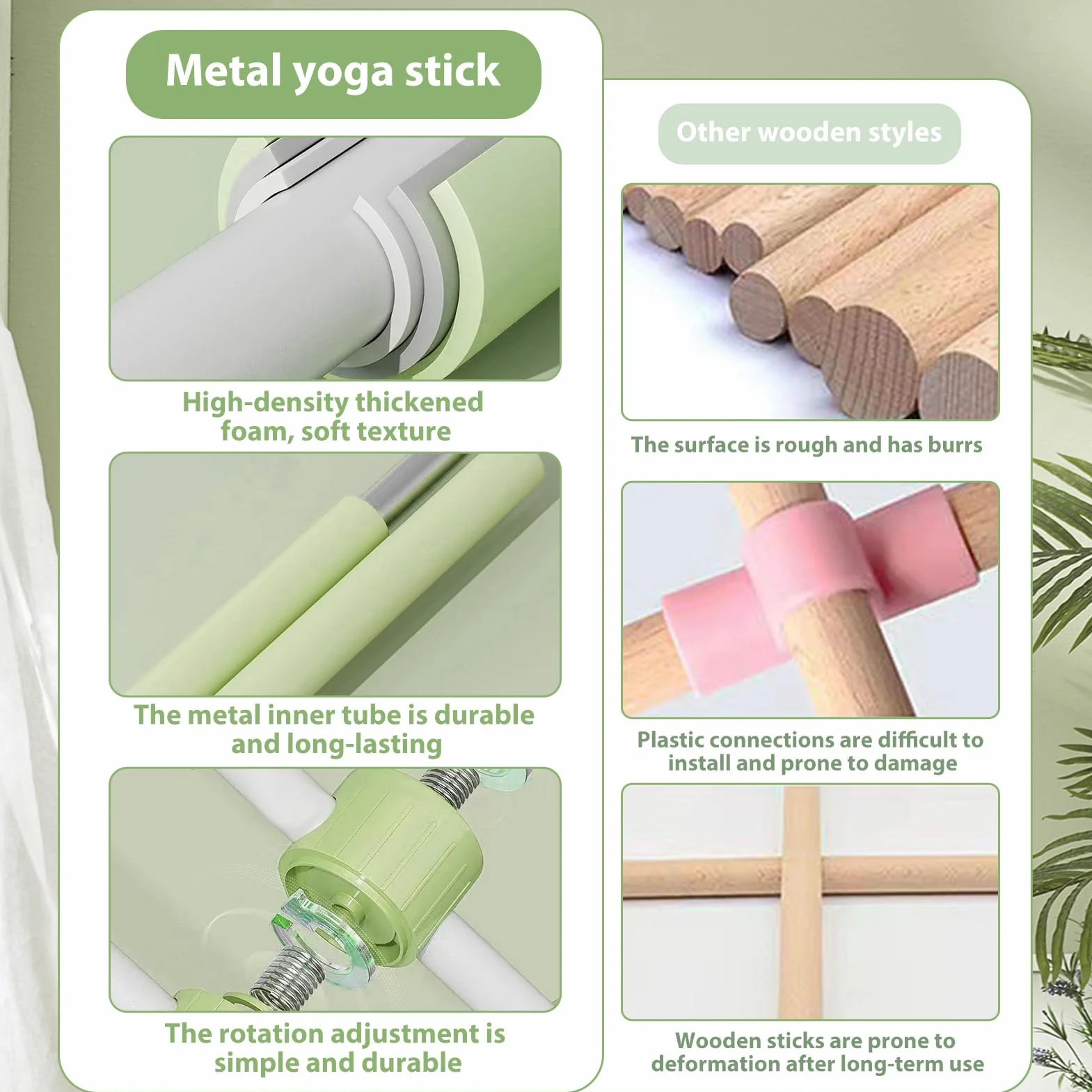 Bâtons De Yoga 80 cm Correcteur de Posture Redresseur de Dos Équipement Fitness