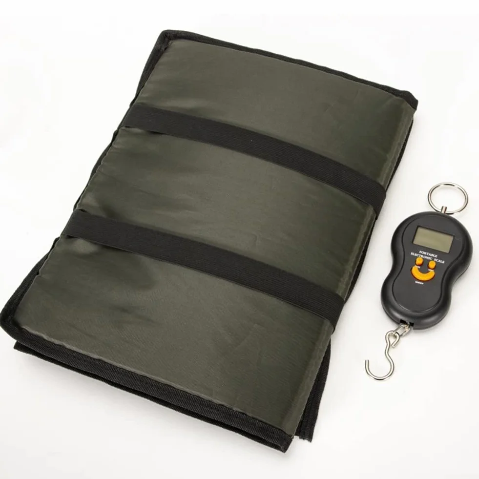 Tapis de réception de pêche à la carpe imperméable pliable avec balance numérique