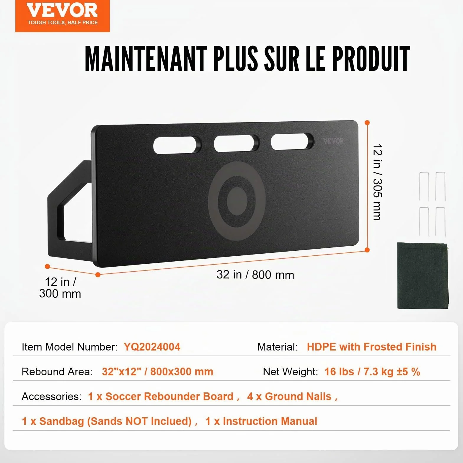 VEVOR Planche de Rebond de Football
