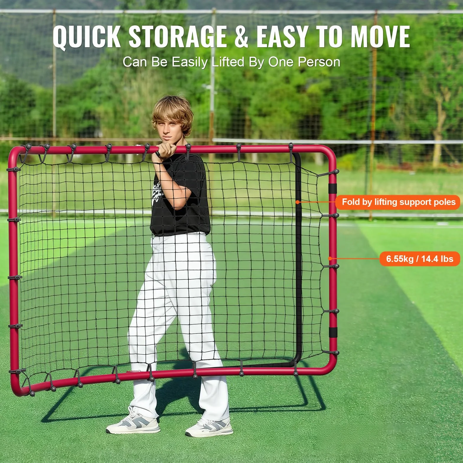 VEVOR Filet de Rebond Baseball Softball 914 x 1372 mm 3 Voies Entraîneur Lanceur Pratique Terrain Lancer