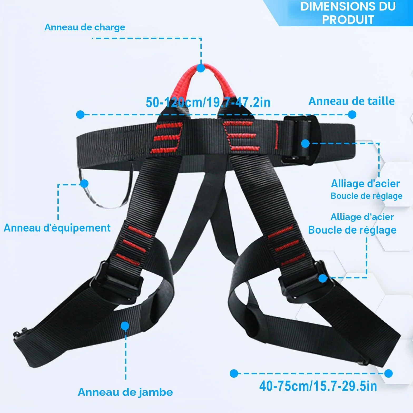 Harnais d'escalade anti-chute ceinture de sécurité pour sauvetage alpinisme équipement hommes femmes