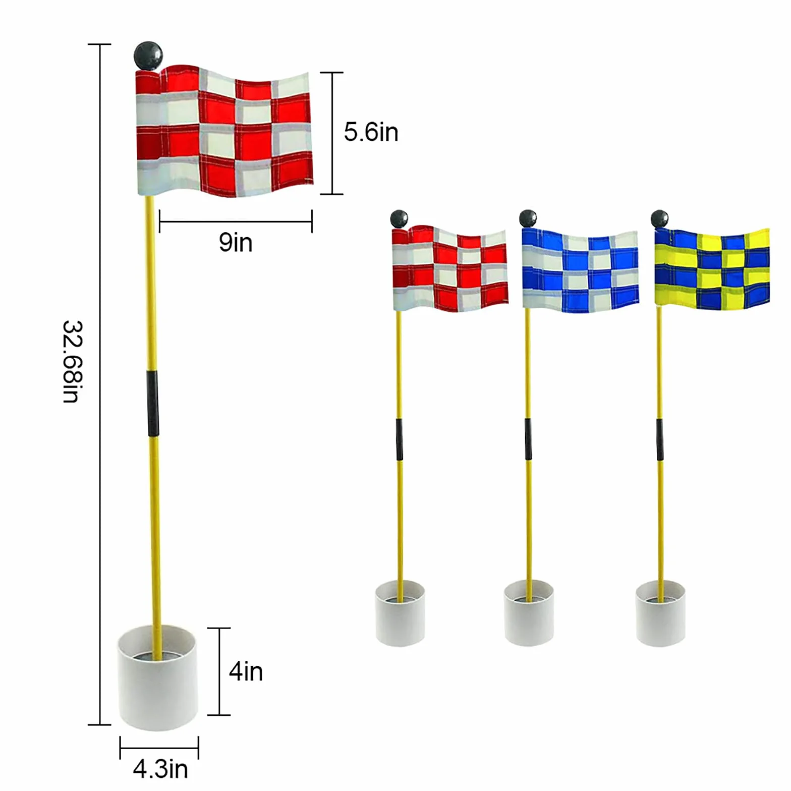 Golf Flagstick Putting Flag Hole Cup Accessoire Entraînement Fibre De Verre Antirouille