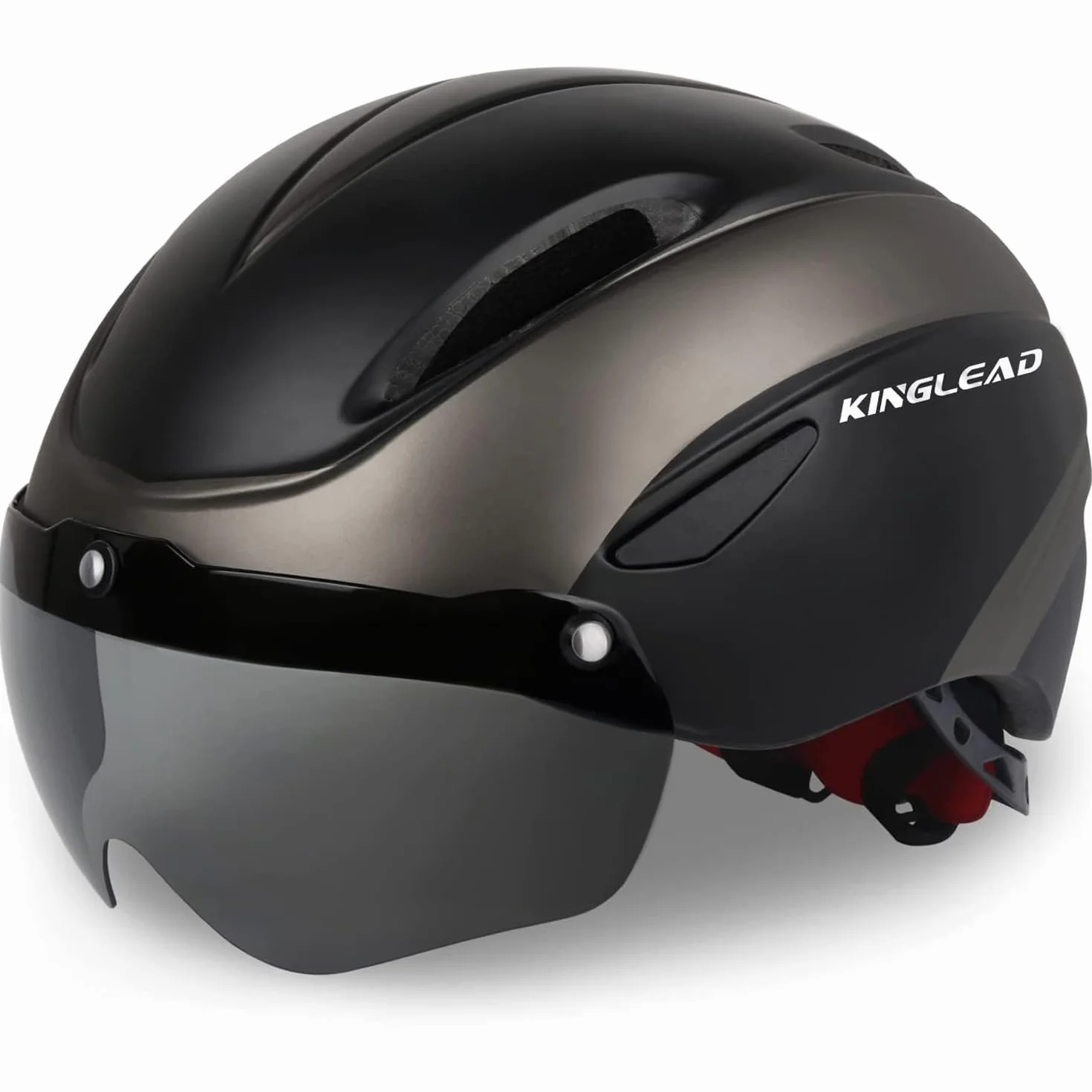 KINGLEAD Casque Vélo Homme Femme MTB Visière Magnétique Amovible Respirant Ultraléger Ajustable