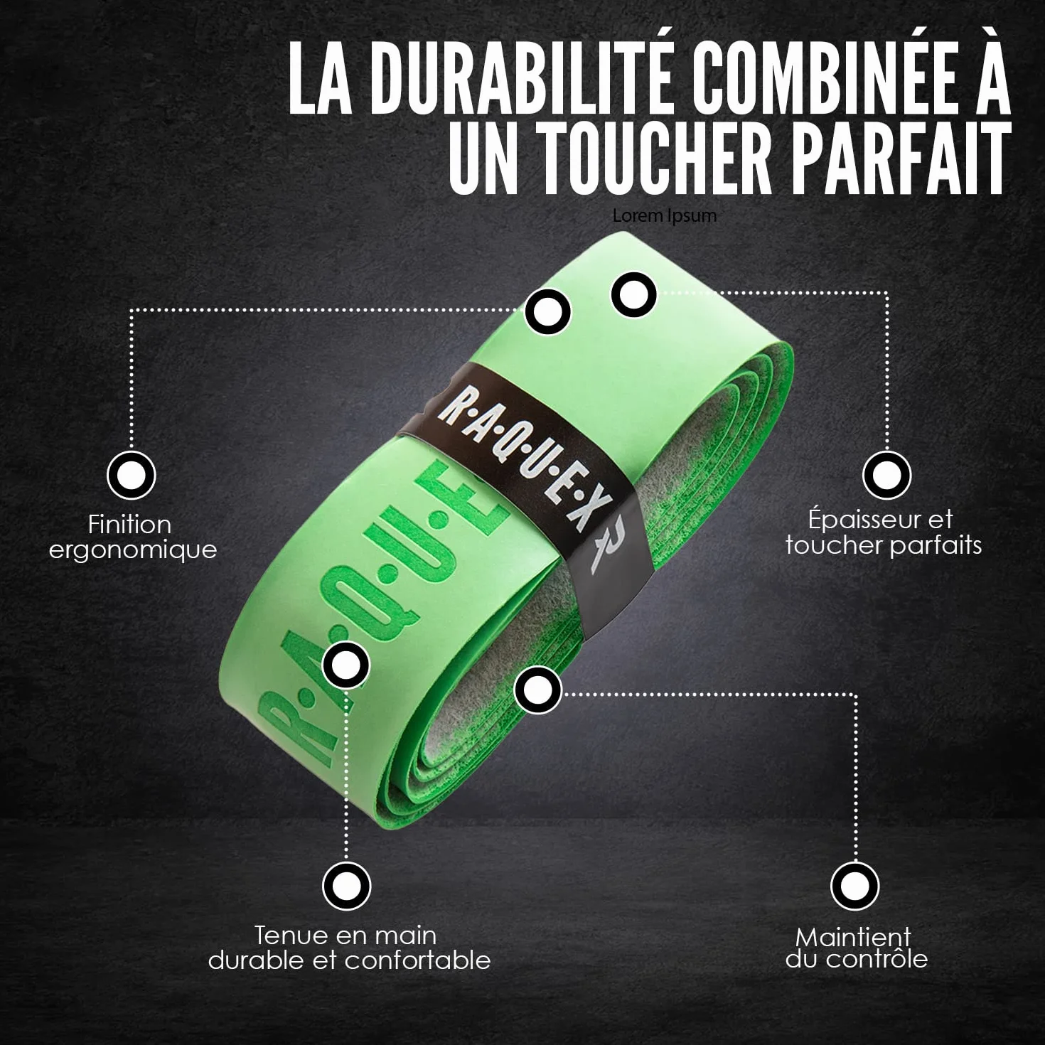 Raquex Grip de Tennis Badminton Padel Squash 14 Couleurs Autocollant