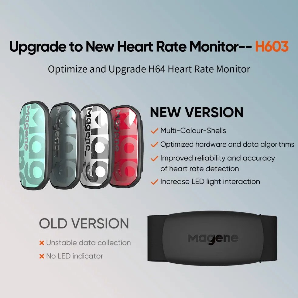 Magene H603 Cardiofréquencemètre Sangle pectorale IP67 Étanche Bluetooth 4.2 Ant+