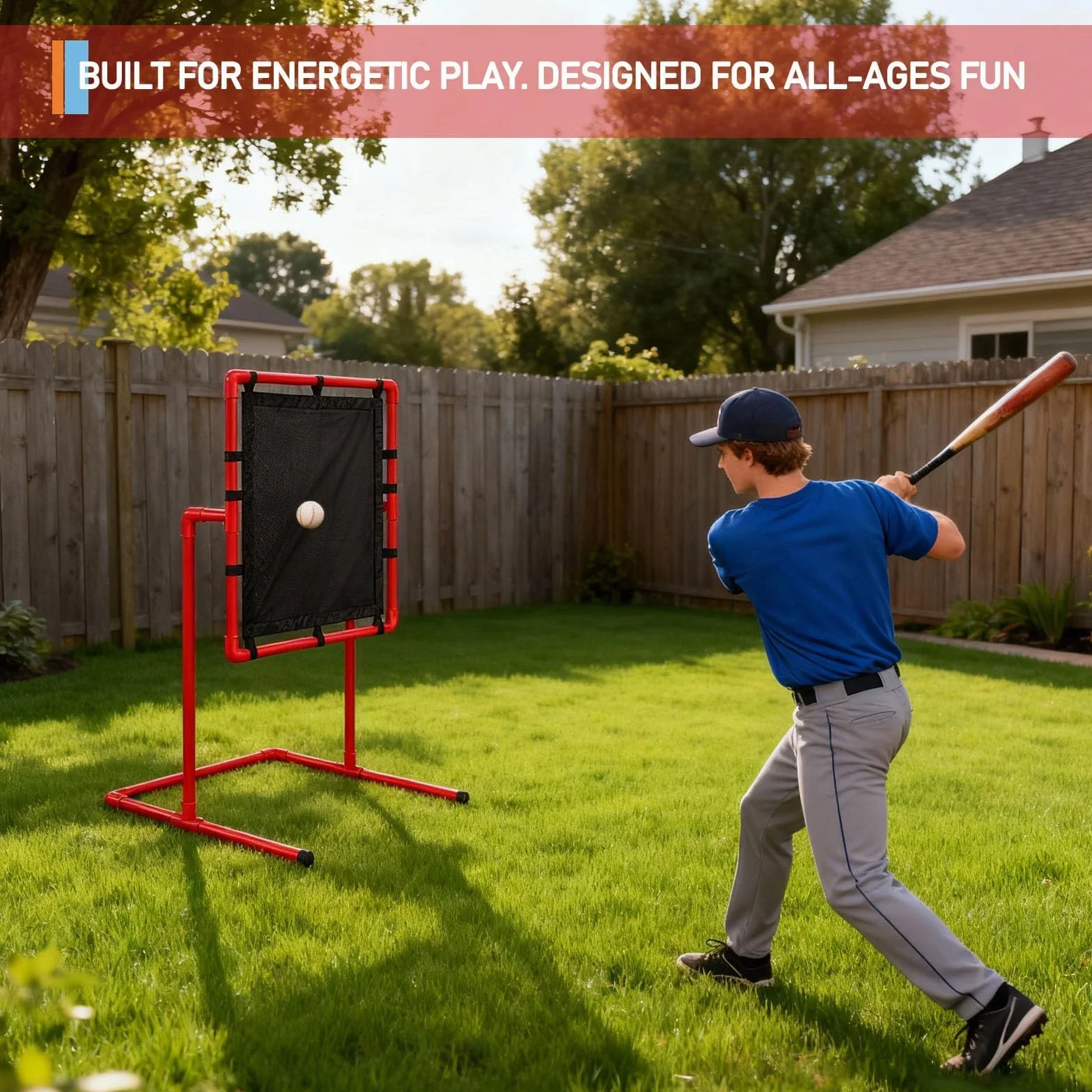 Baseball Pitching Accuracy Trainer Aim Net with Hit Zone Compatible with Wiffle Ball Blitzball Plastic Balls