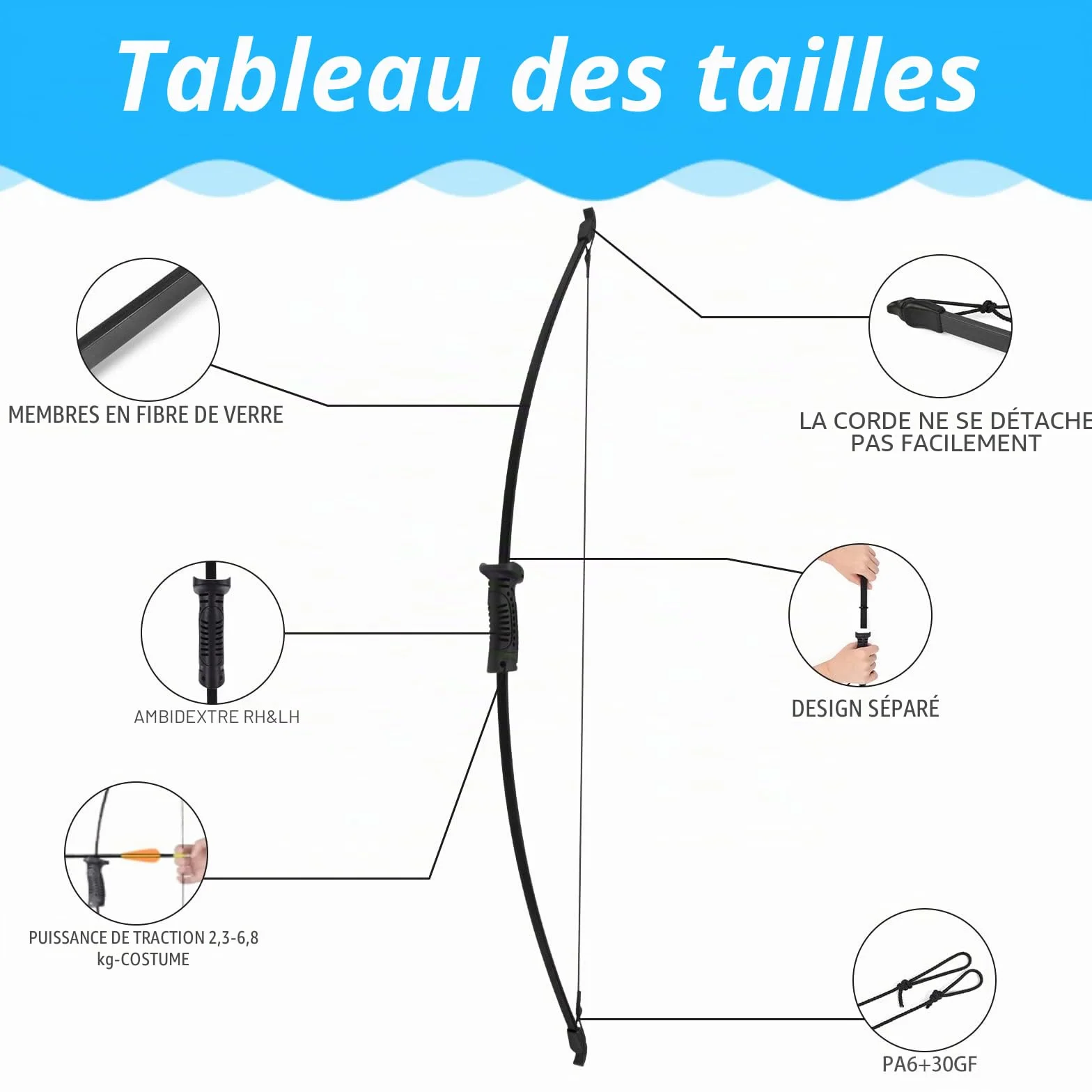 Elong Recurve Arc et Flèche Set Tir à l'arc Débutant avec 8 Flèches, Protège-bras, Carquois