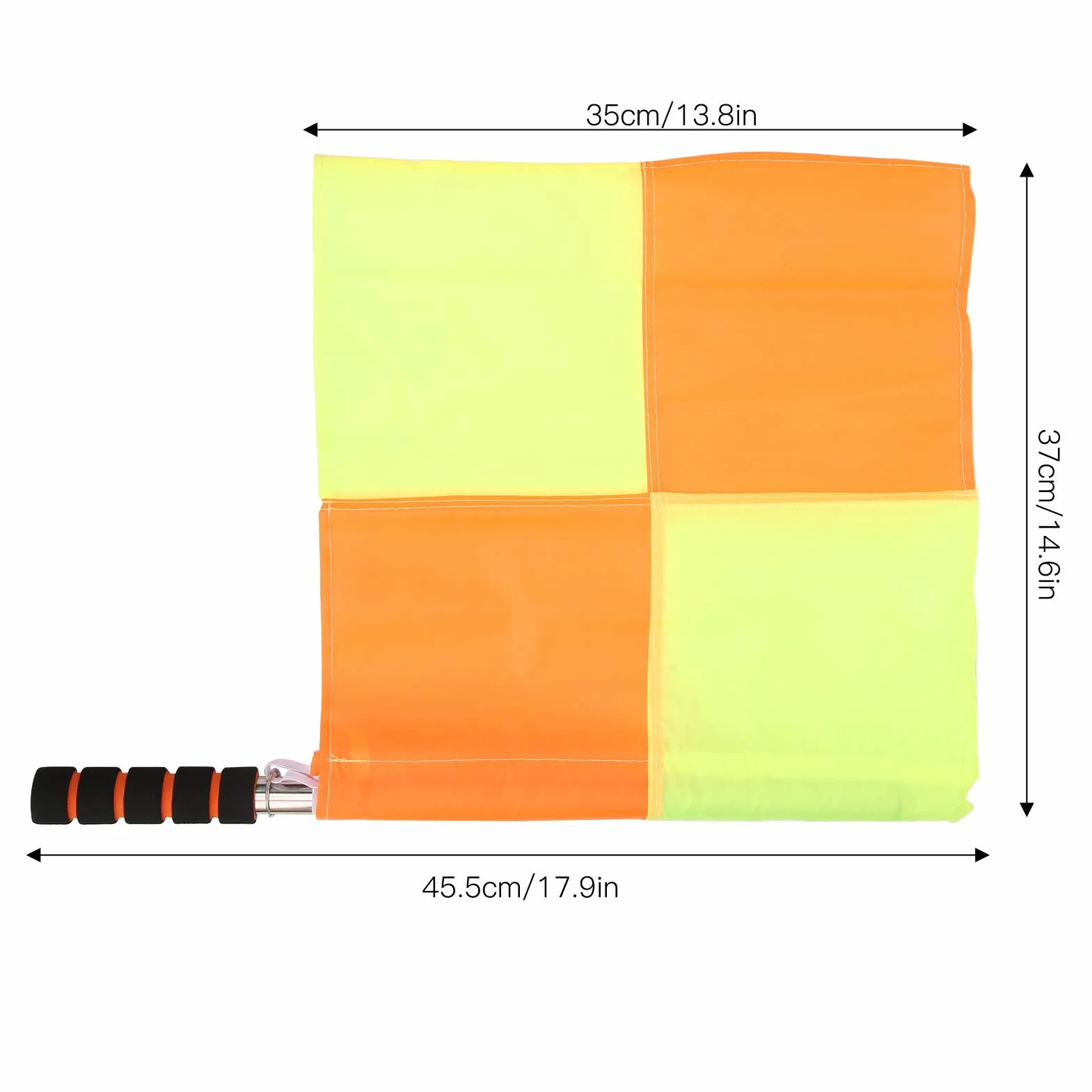 SUNGOOYUE Drapeaux d'Arbitre de Football avec Sac de Rangement, 2 Drapeaux de Juge de Ligne