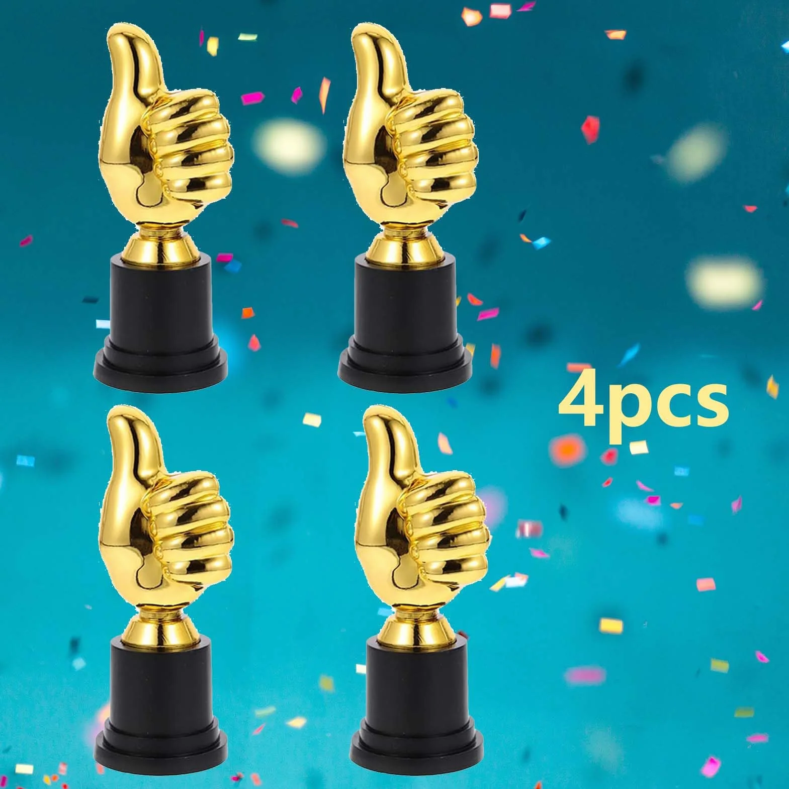 Trophées en Plastique Support Médaille, 4 Pièces Trophée Bravo Mini-Trophée Récompense Enfant pour Compétitions Sportives