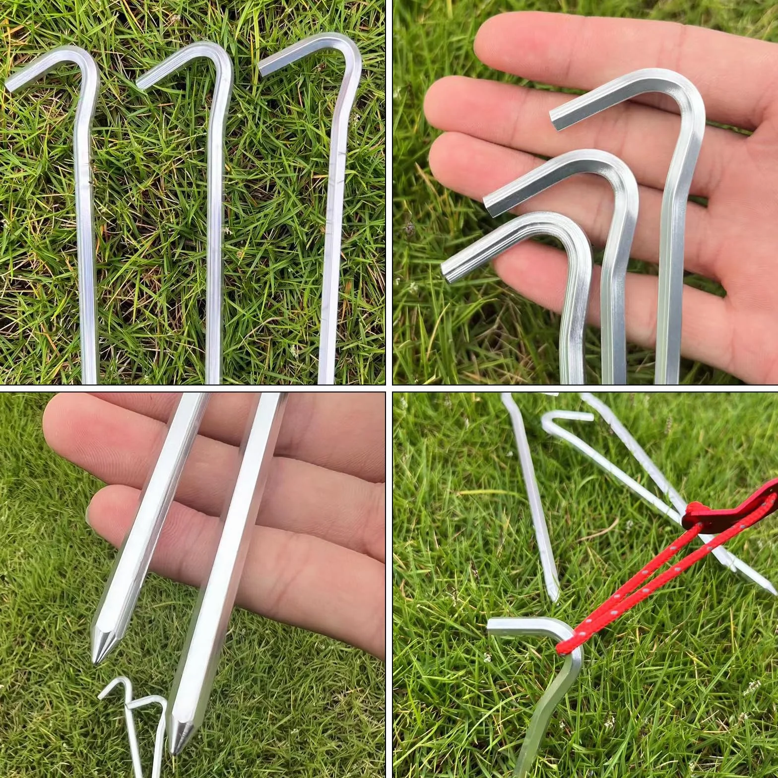 Sardines Camping en Aluminium 18 cm - Piquets de Tente pour Camping Plein Air