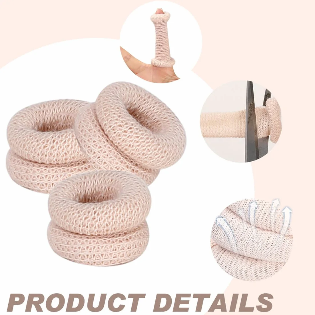 Lot de 30 protège-doigts tubulaires respirants en coton extensible - Protection du bout des doigts