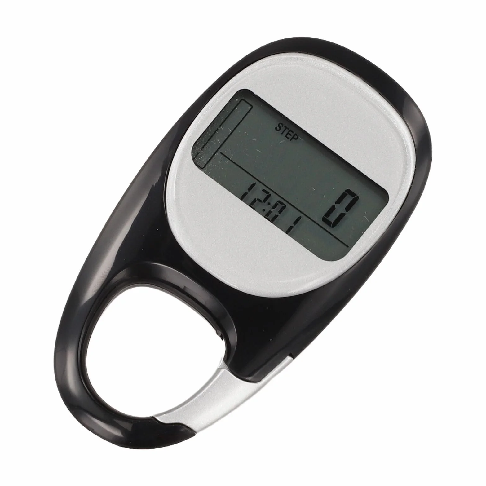 Compteur de pas numérique compact avec capteur 3D, écran LCD transparent, podomètre noir