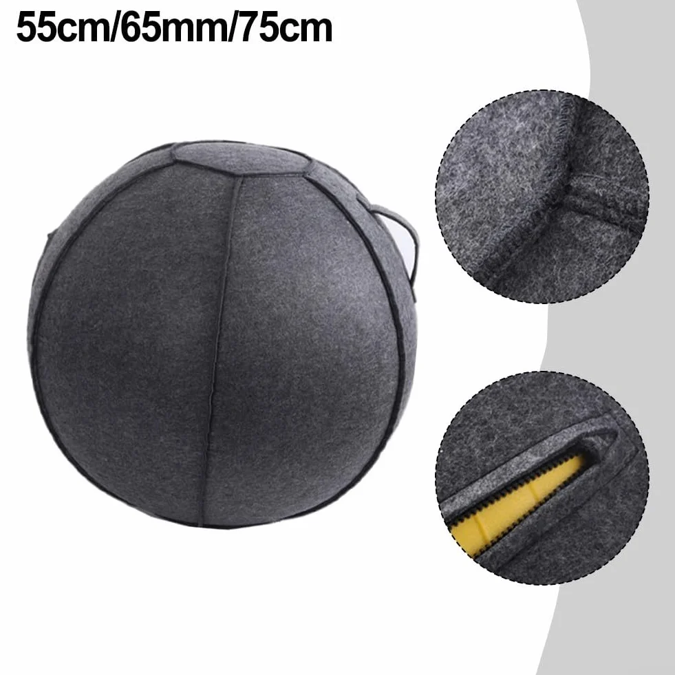 Housse de protection en feutre pour balle de yoga 55 cm 65 cm 75 cm pliable résistante à l'usure accessoire de fitness