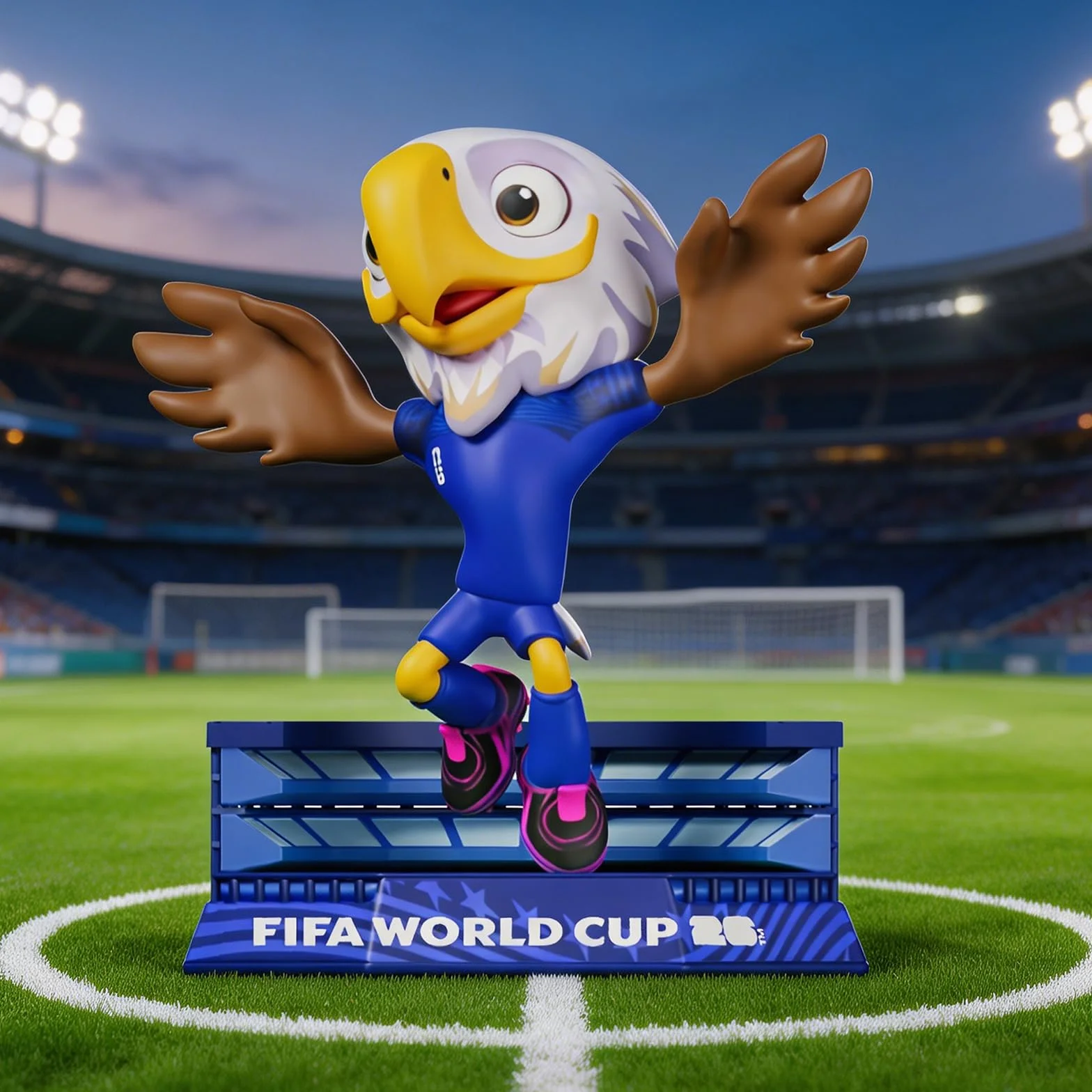 Sanyetral FIFA World Cup 2026 3PCS Figurines de Mascottes Multicolore, Clutch, Zayu, Maple, Jeu de Court-B 6 cm