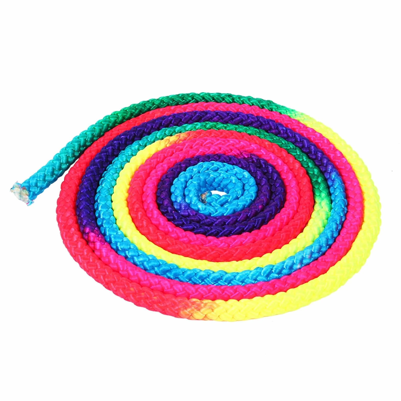 Corde de gymnastique rythmique arc-en-ciel pour entraînement artistique