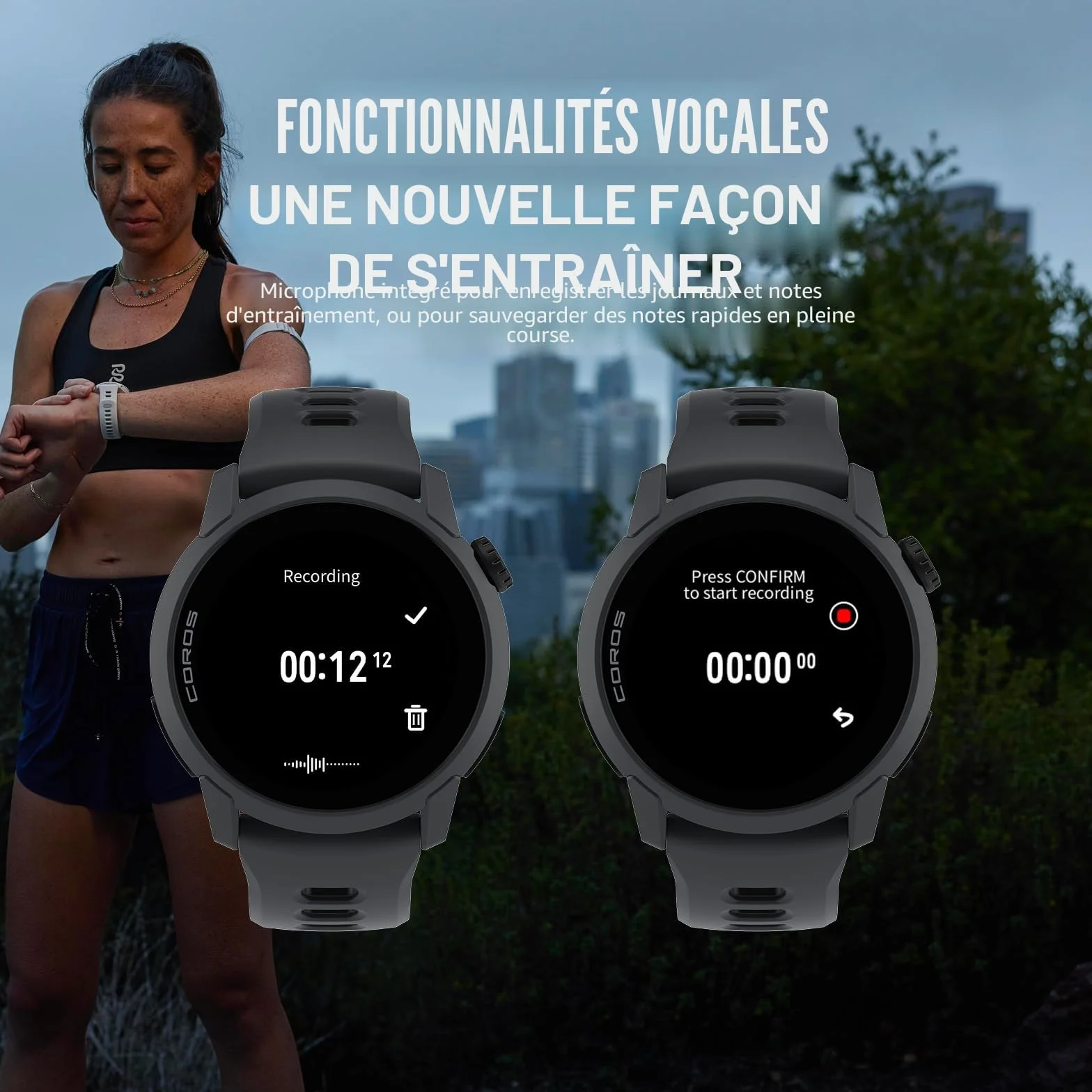 COROS Pace 4 Montre Sport Ultralégère Écran Tactile AMOLED 1,2" 32g Montre Running 19 Jours GPS Précision Plan d'entraînement