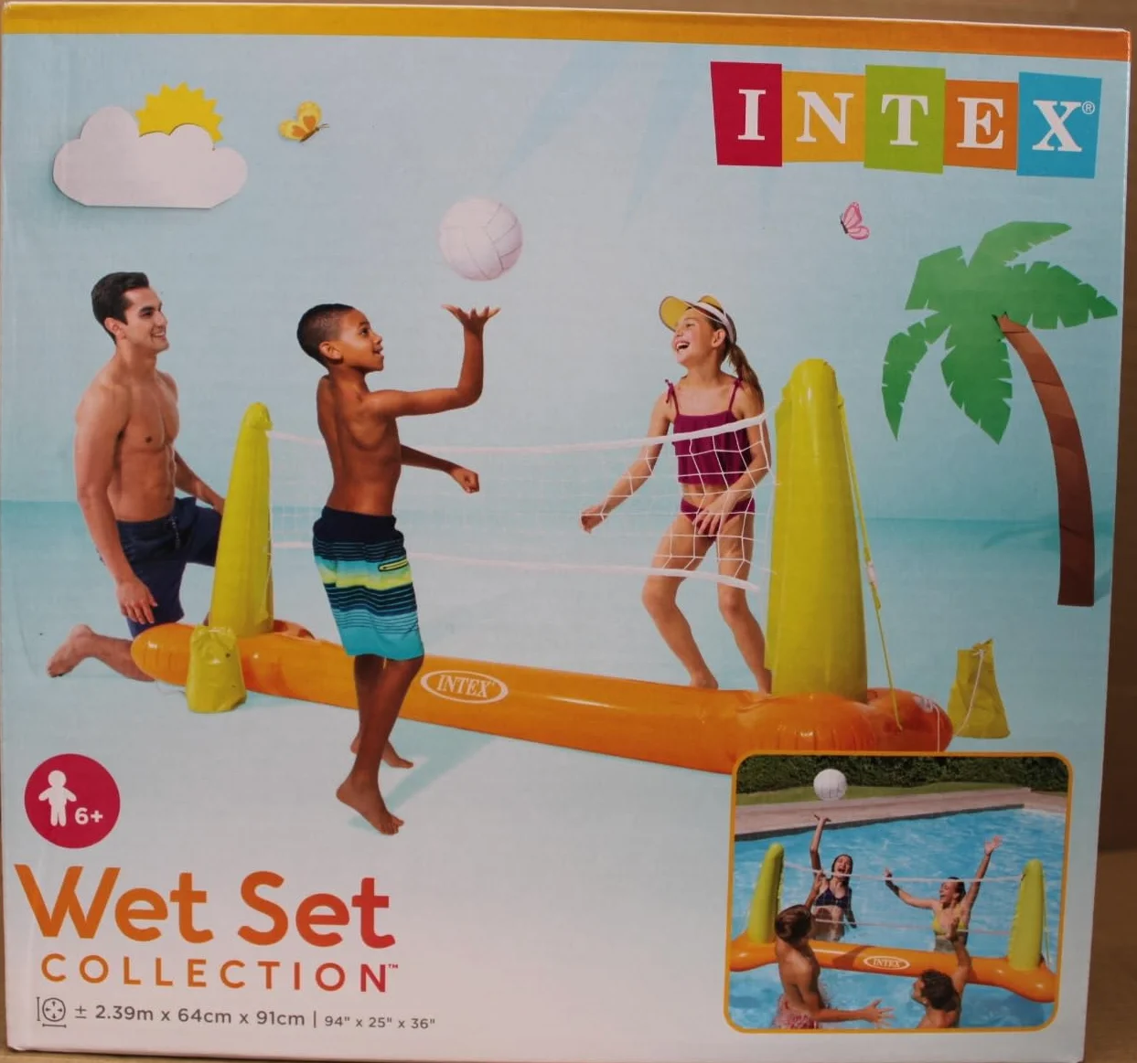 Intex Jeu de ballon d'eau gonflable Filet de volley-ball