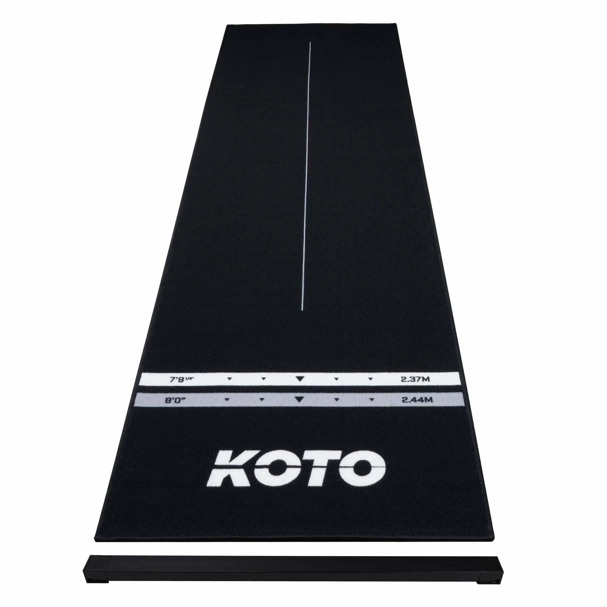 Tapis de Fléchettes Checkout Oche Noir 285 x 80 cm Antidérapant avec Indicateur de Score