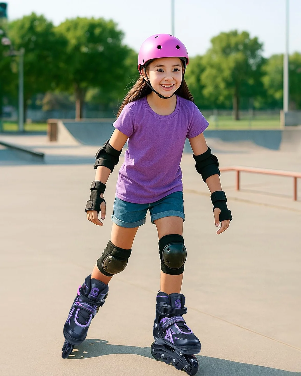 Gonex Rollers en Ligne Taille Réglable 31-42 Roue Brillant Enfant