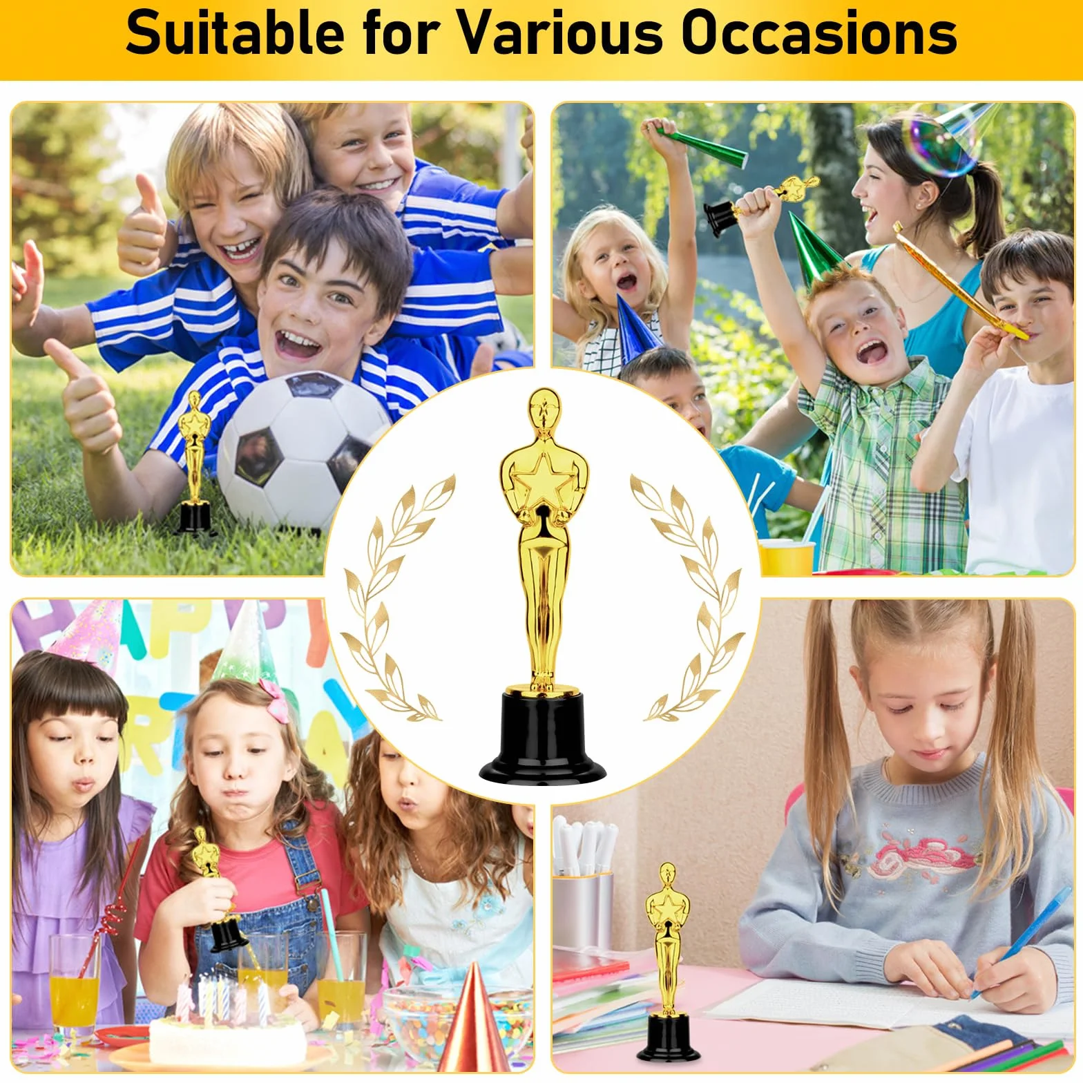 Trophée Football Personnalisable en Plastique Mini Champions 12 Pièces pour Sports Awards
