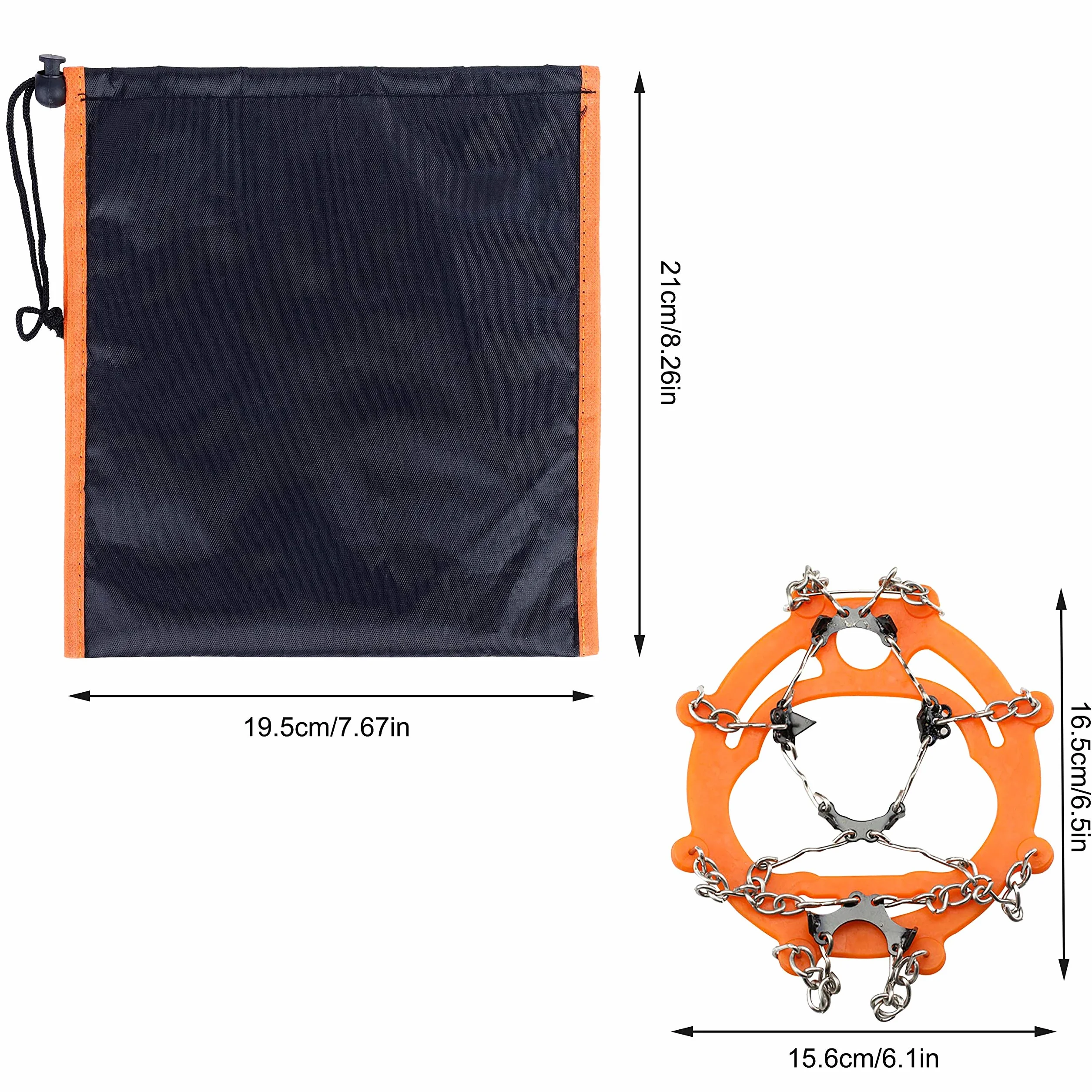 Crampons en Acier Inoxydable et Silicone Anti-Slip pour la Marche Randonnée Alpinisme Hiver