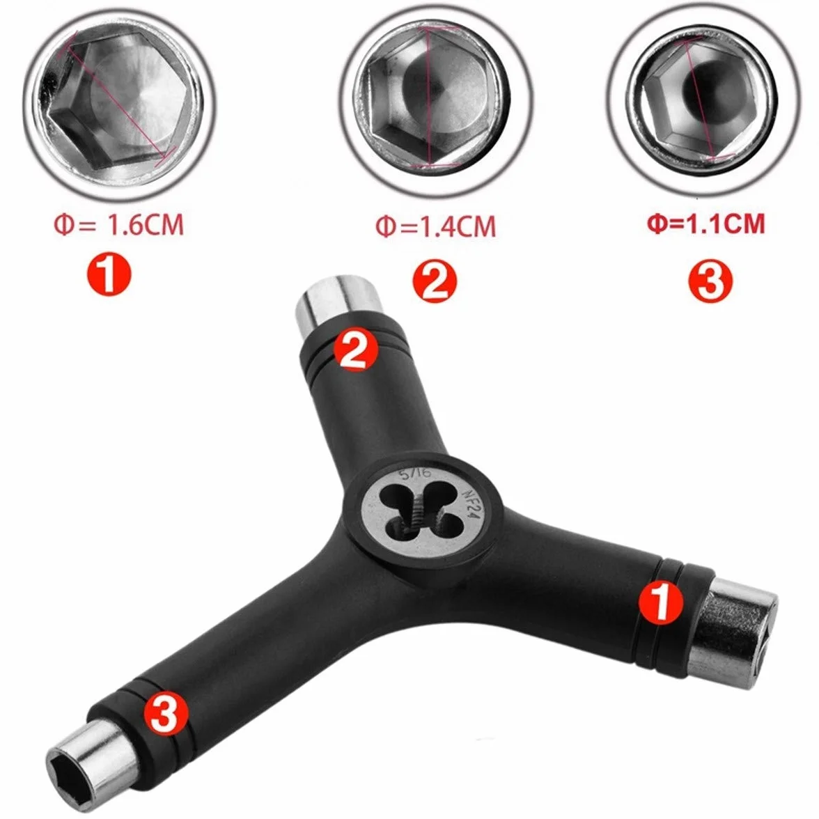 Lot de 2 Outils de Skate T Multifonctionnel Portable avec Clé Allen pour Planche à Roulette Longboard Patin à roulettes Penny Scooter