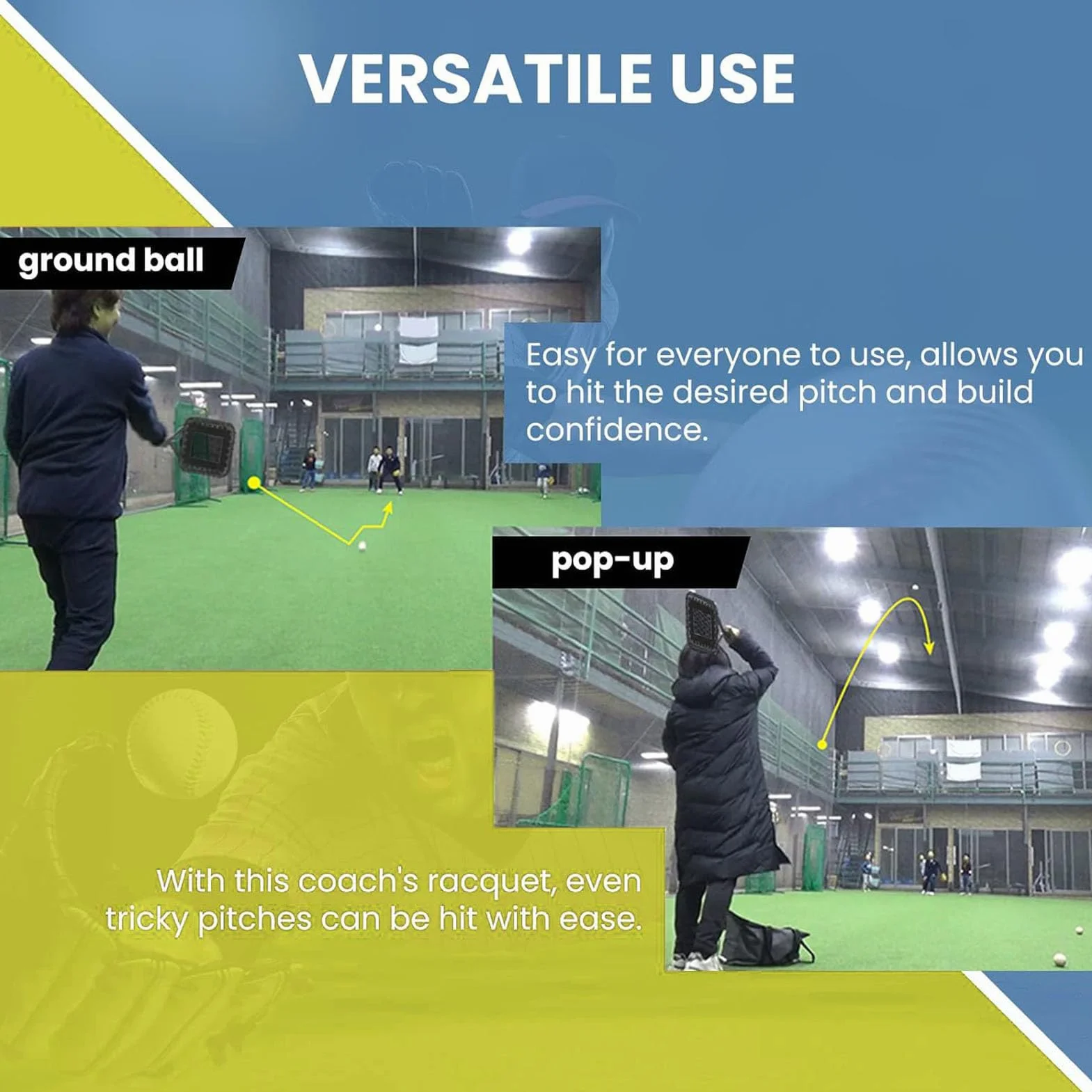 Batte de Baseball Fungo pour L'entraînement au Flyball, Raquette Légère et Antidérapante
