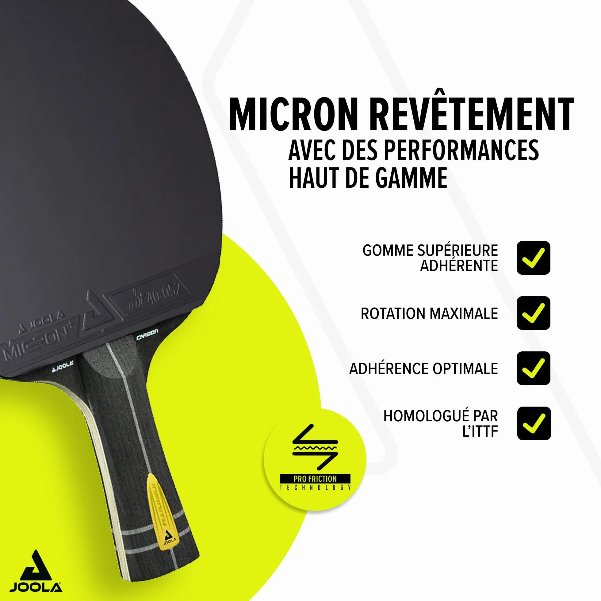 JOOLA Raquette de Tennis de Table Infinity Carbone Professionnelle ITTF Zyramid GL Hugo Calderano