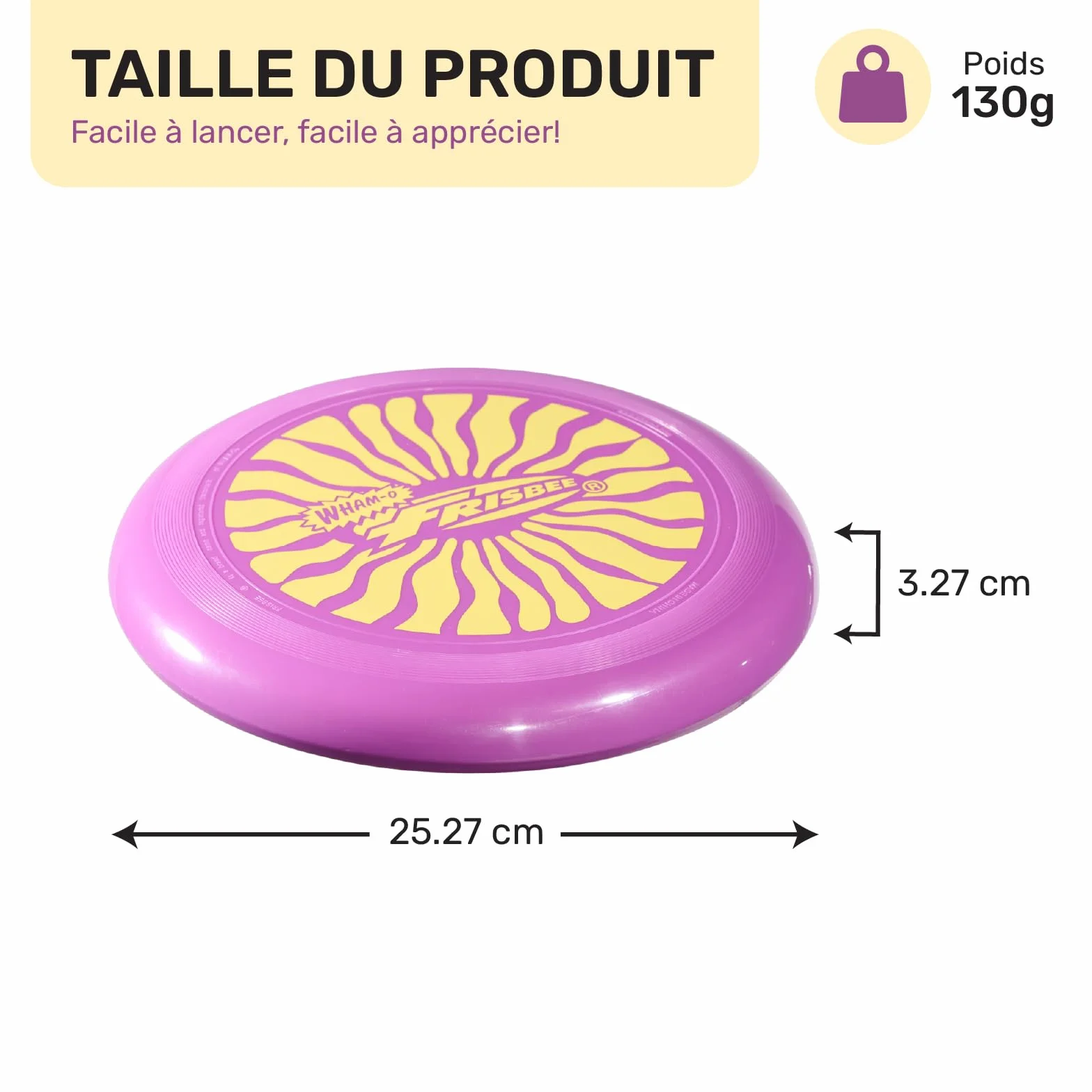 Wham-O Frisbee Cool Flyer Disque Volant 25.27cm Jouet Léger Enfants 5 Ans+ 130g
