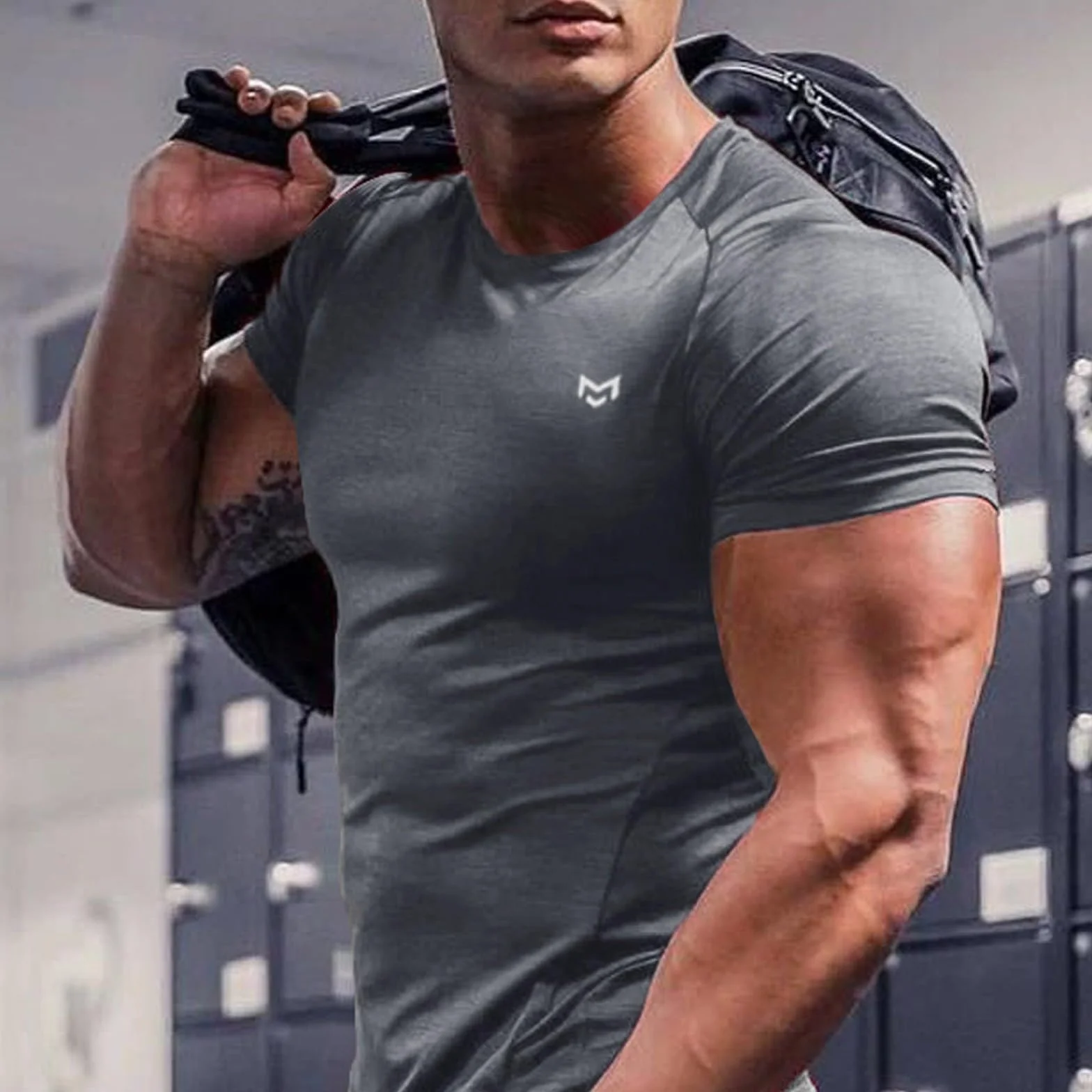 T-Shirt Homme Sport Fluo Rose Rouge Blanc Maillot Foot Manches Courtes Compression Musculation Grande Taille