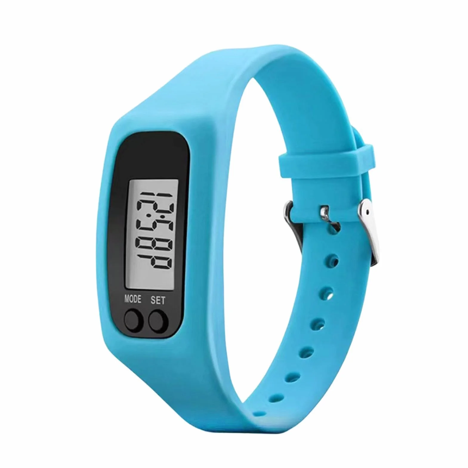 Montre Compteur de Pas Léger avec Bracelet Silicone pour Marche et Course