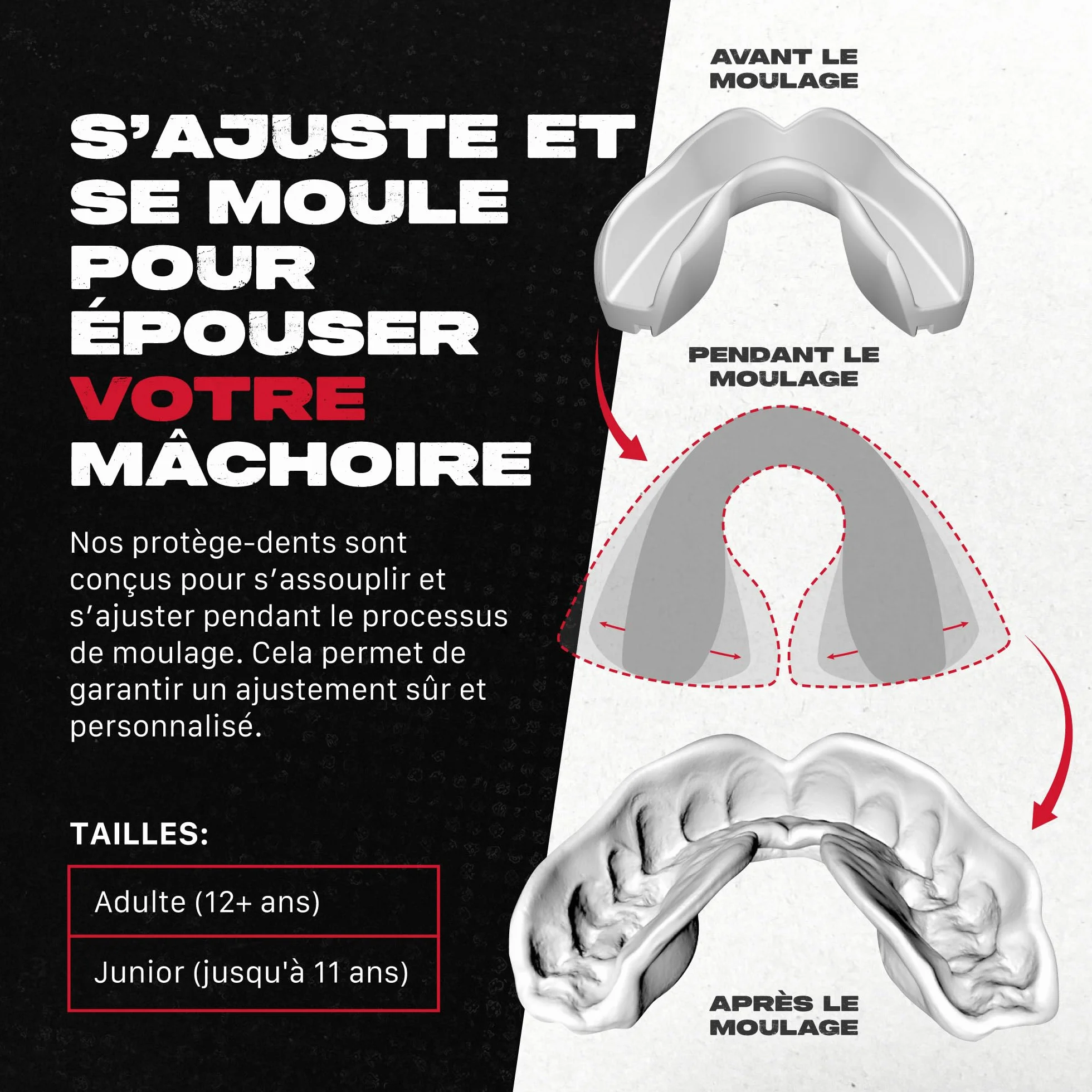 SafeJawz Sport Protège-dents Intro Séries Protection intégrale Rugby MMA Hockey Judo Karate Boxe
