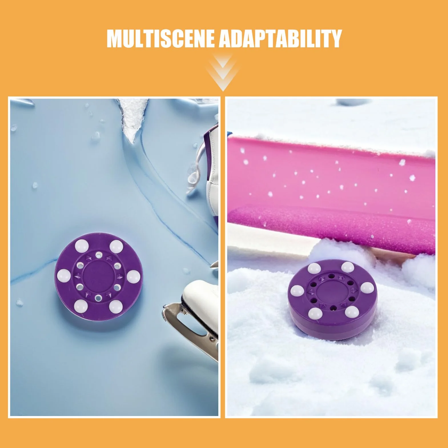 BESPORTBLE Palet de Hockey Hors Glace Pourpre 2pcs Taille Officielle Design Optimisé Six Billes Léger