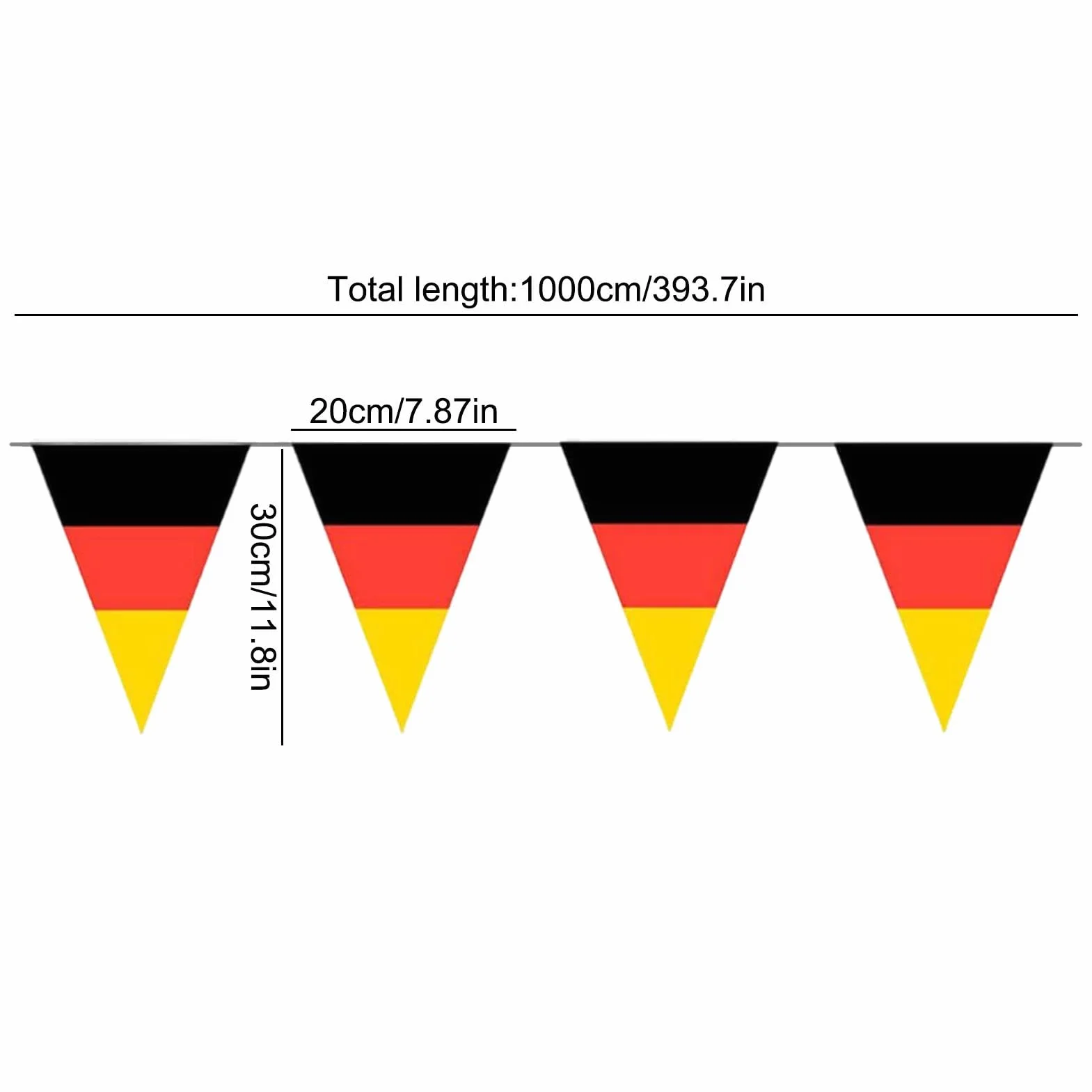 Bannière Allemagne 32,81 pieds Drapeaux triangulaires fanion résistant à la décoloration football