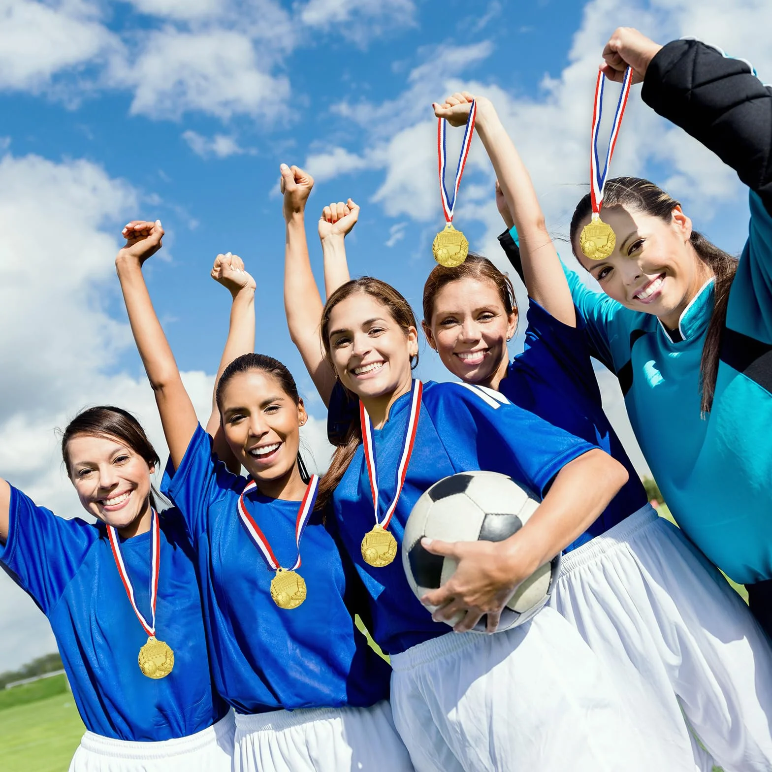 Médailles de Football en Métal Doré avec Ruban, 12 Pièces pour Adolescents et Adultes, Compétitions Sportives
