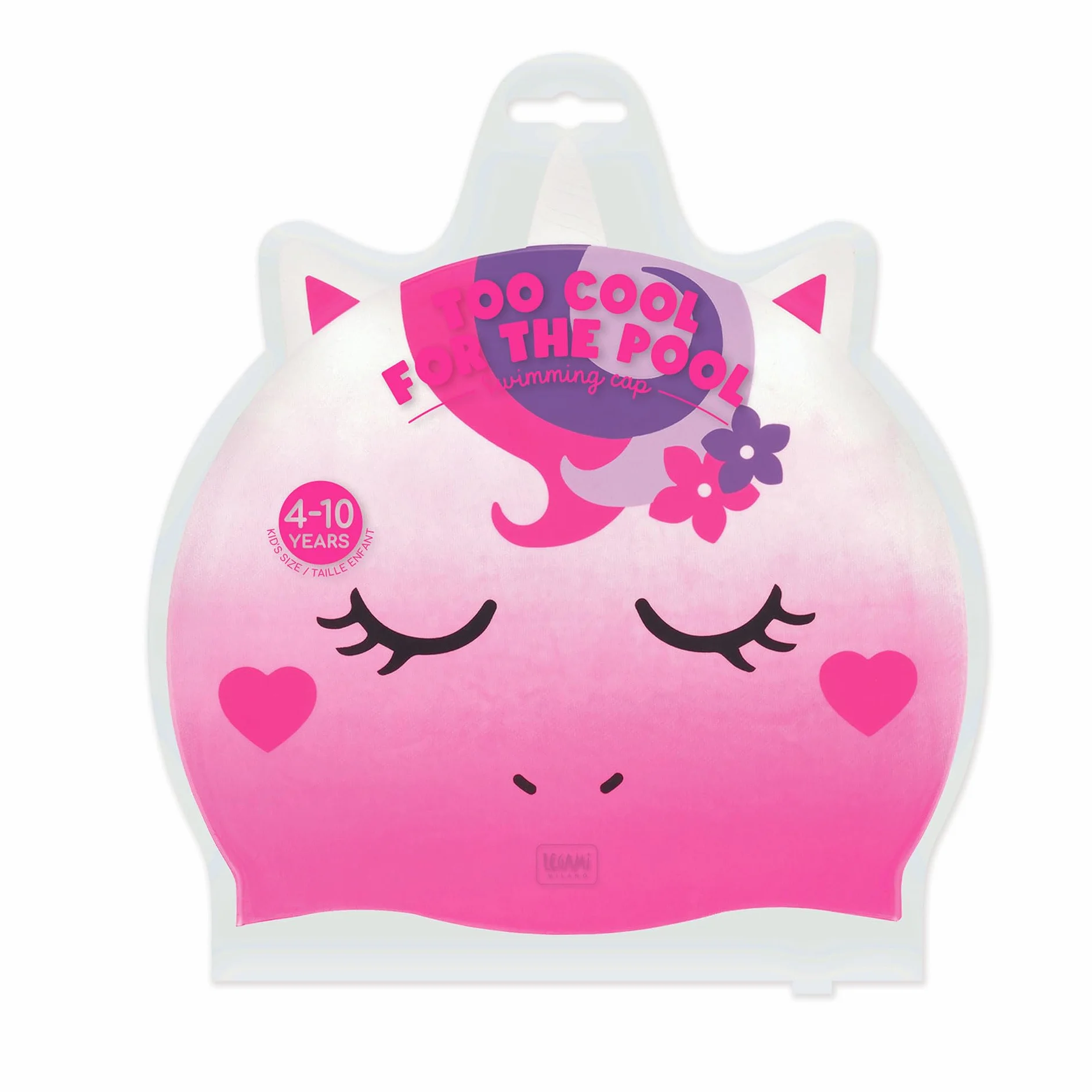 Legami Bonnet de Bain Fille Enfants 4-10 Ans Silicone Imperméable