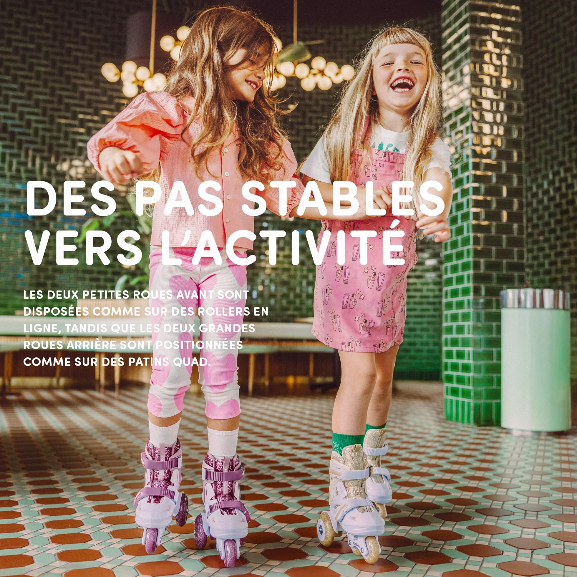 Cariboo Patins À Roulettes Enfants Taille Ajustable Rollers Débutants Roues Paillettes Ballerina