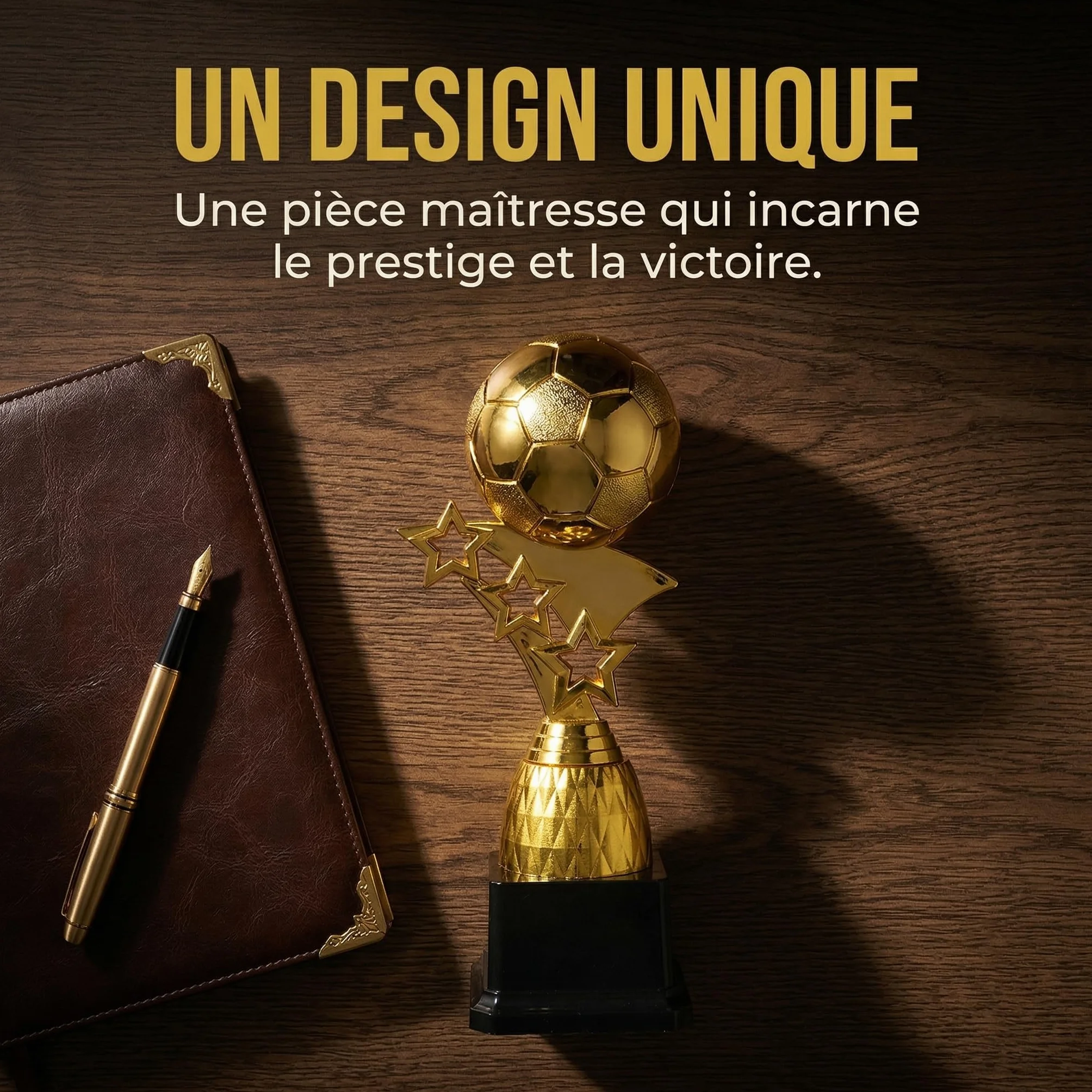 Toyvian Trophée Football Coupe du Monde Ballon Doré Récompense Vainqueur 9,04 x 2,95 x 2,95 Pouces