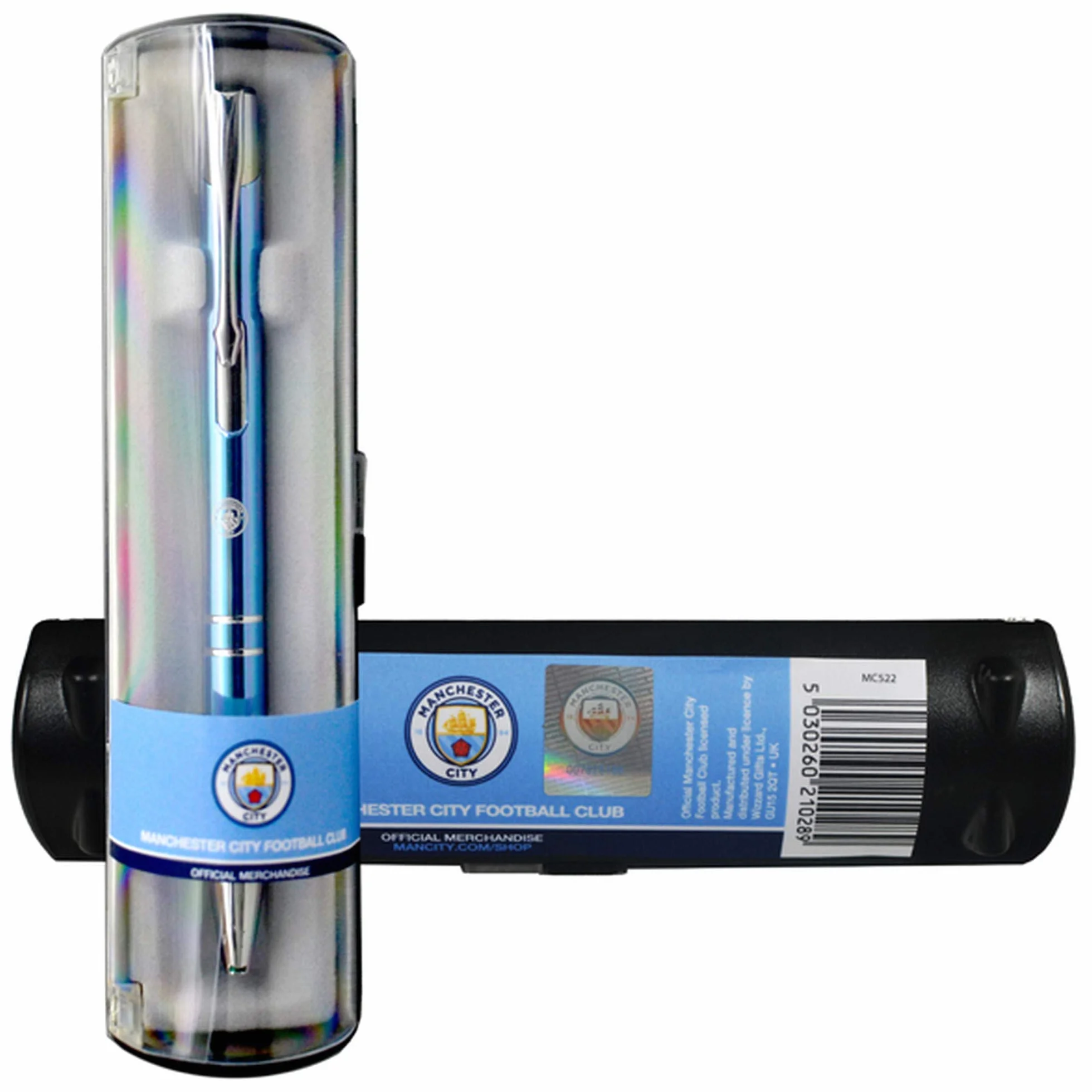 Manchester City FC Stylo officiel Bleu argent Taille unique