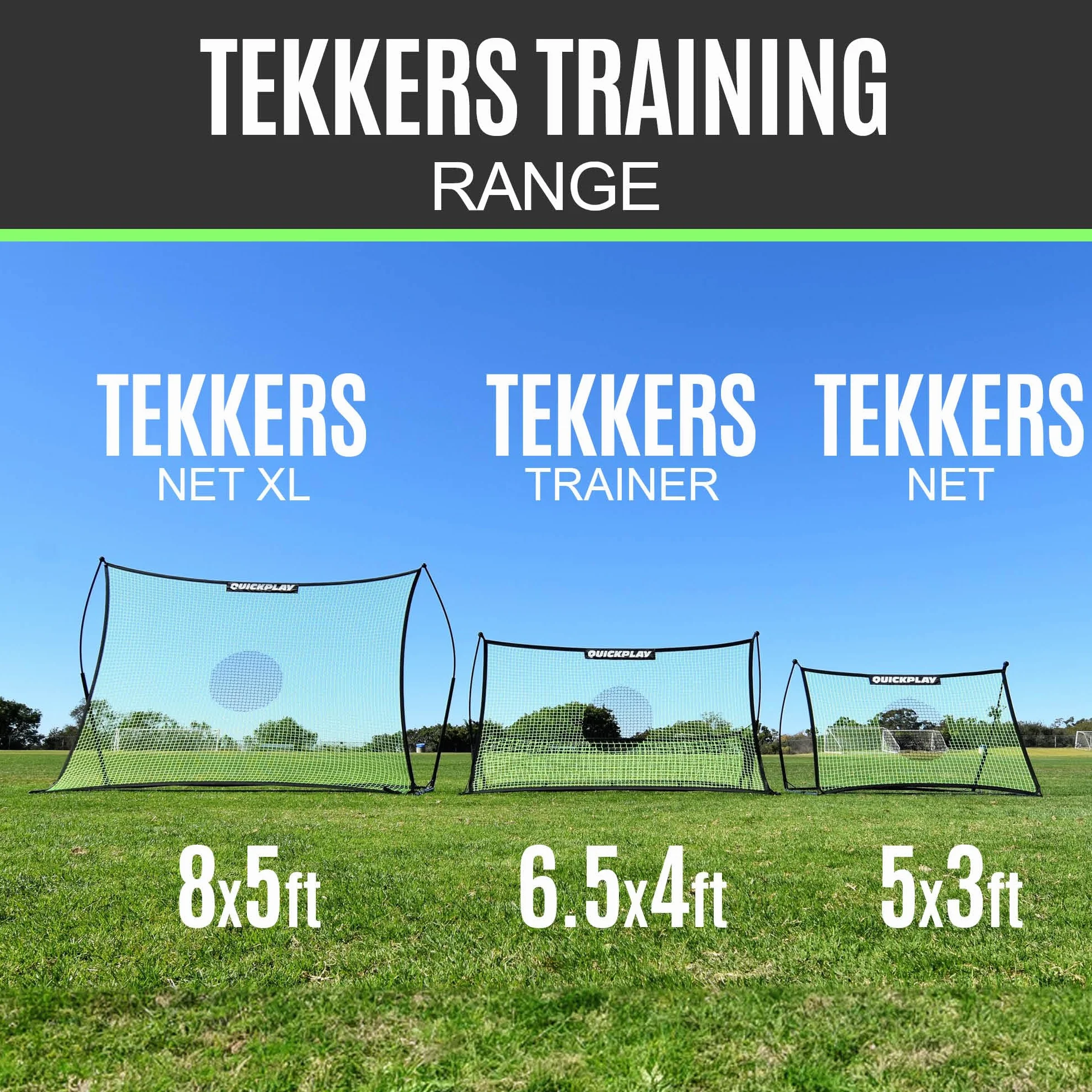 QUICKPLAY Tekkers Rebondisseur de Football Ultra-Portatif Base Lestée Intégrée