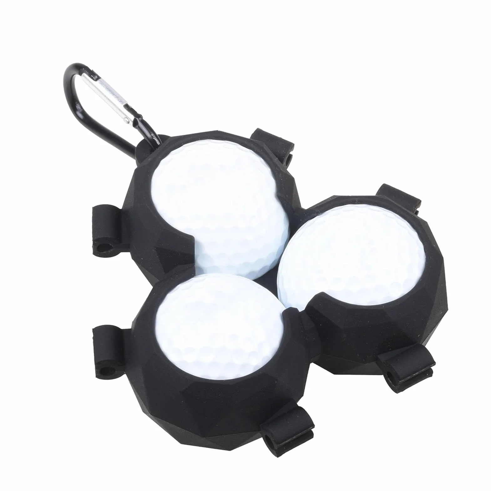 Support de balle de golf en silicone avec boucle à clip pendante - Porte-balles portable