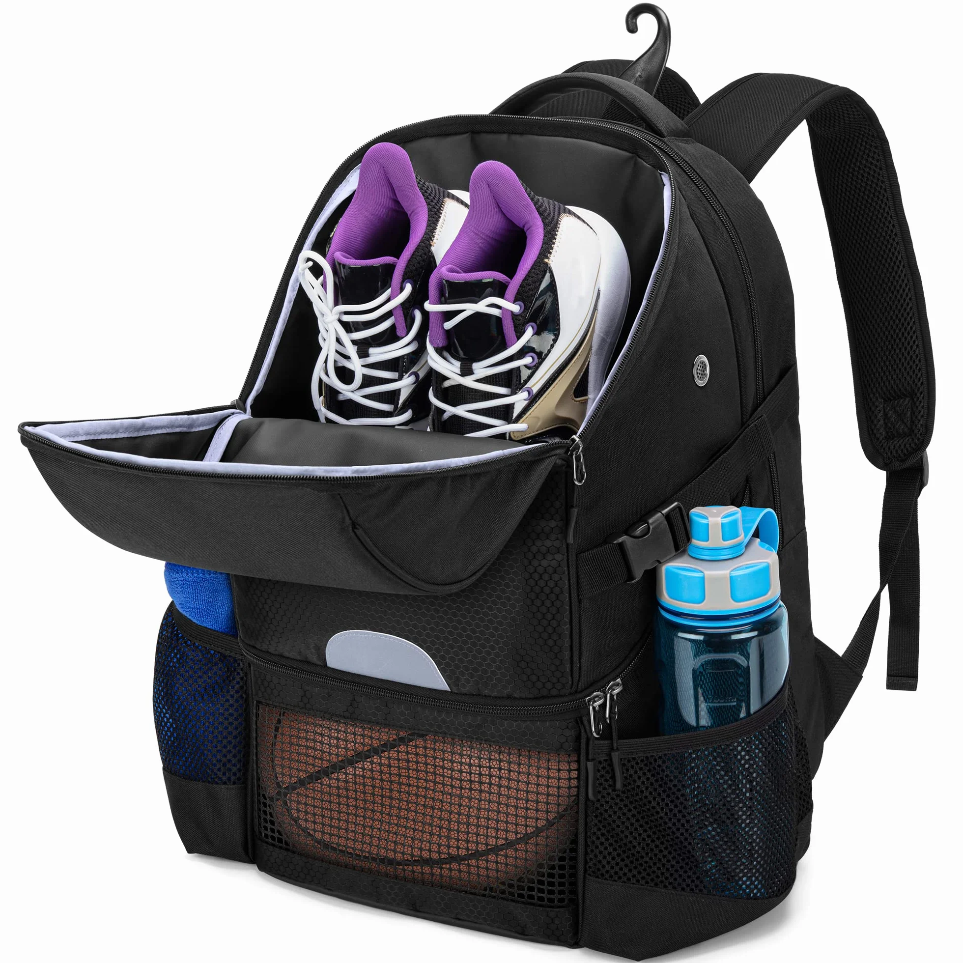 DSLEAF Sac à Dos de Basket-Ball pour Homme avec Compartiment pour Ballon et Chaussures