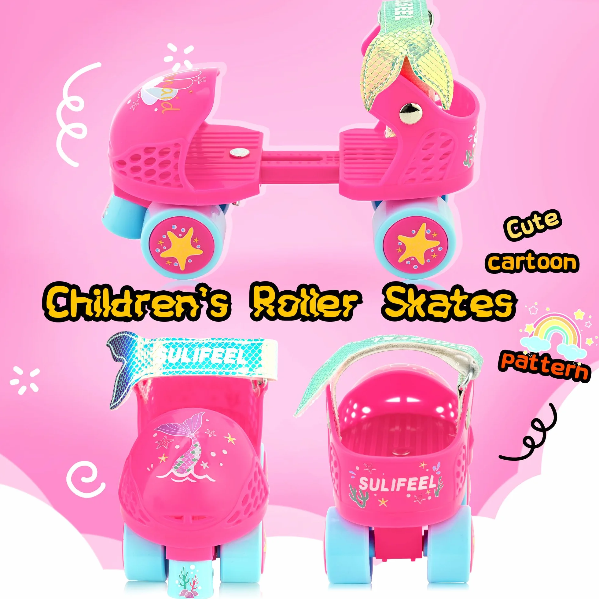 SULIFEEL Patins à roulettes réglables pour enfants de 2 à 5 ans débutants garçons